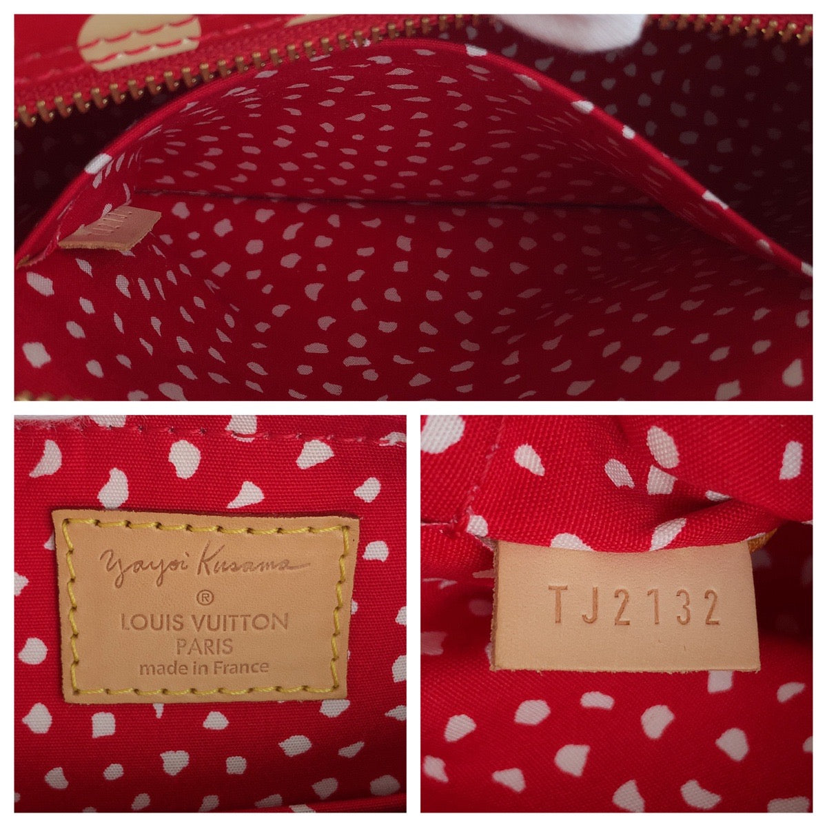 11389
LOUIS VUITTON ルイヴィトン ヴィンテージ ヴェルニ ドットインフィニティ パピヨン30 草間彌生 レッド ゴールド金具 エナメル / レザー M91425 ショルダーバッグ  レディース