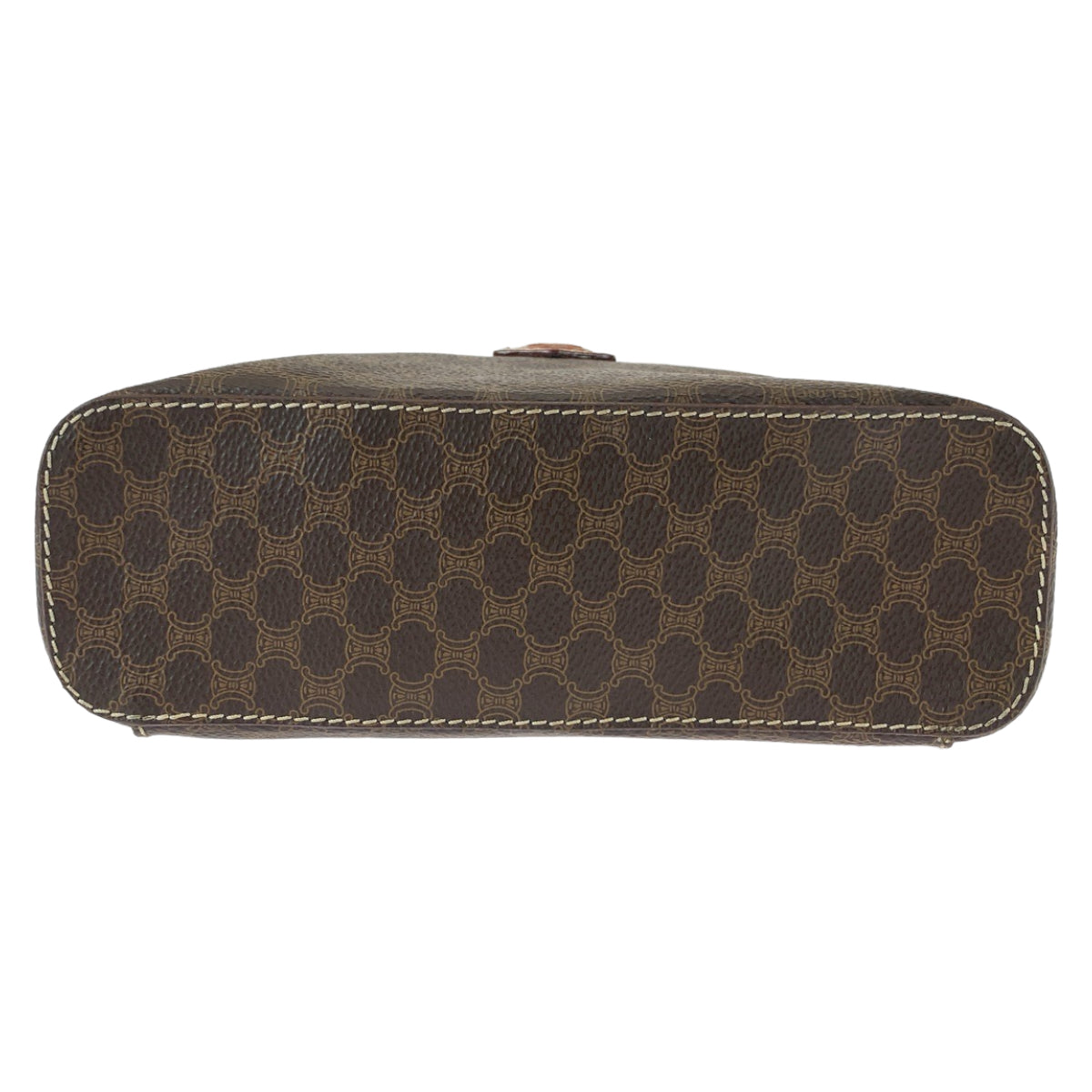 11404
CELINE セリーヌ ヴィンテージ マカダム ブラウン ゴールド金具 レザー M94 ハンドバッグ バニティバッグ アクセサリーポーチ  レディース