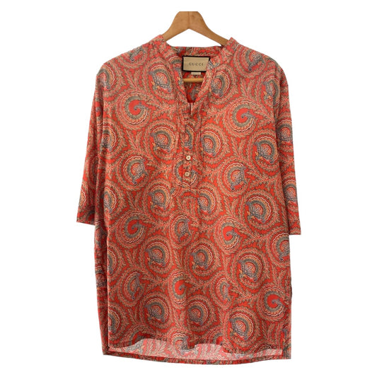 11411
 
GUCCI 21SS Paisley print size 44 Red Multicolor Cotton 654888 ZAGXJ Short sleeve shirt Cut and sew Men's