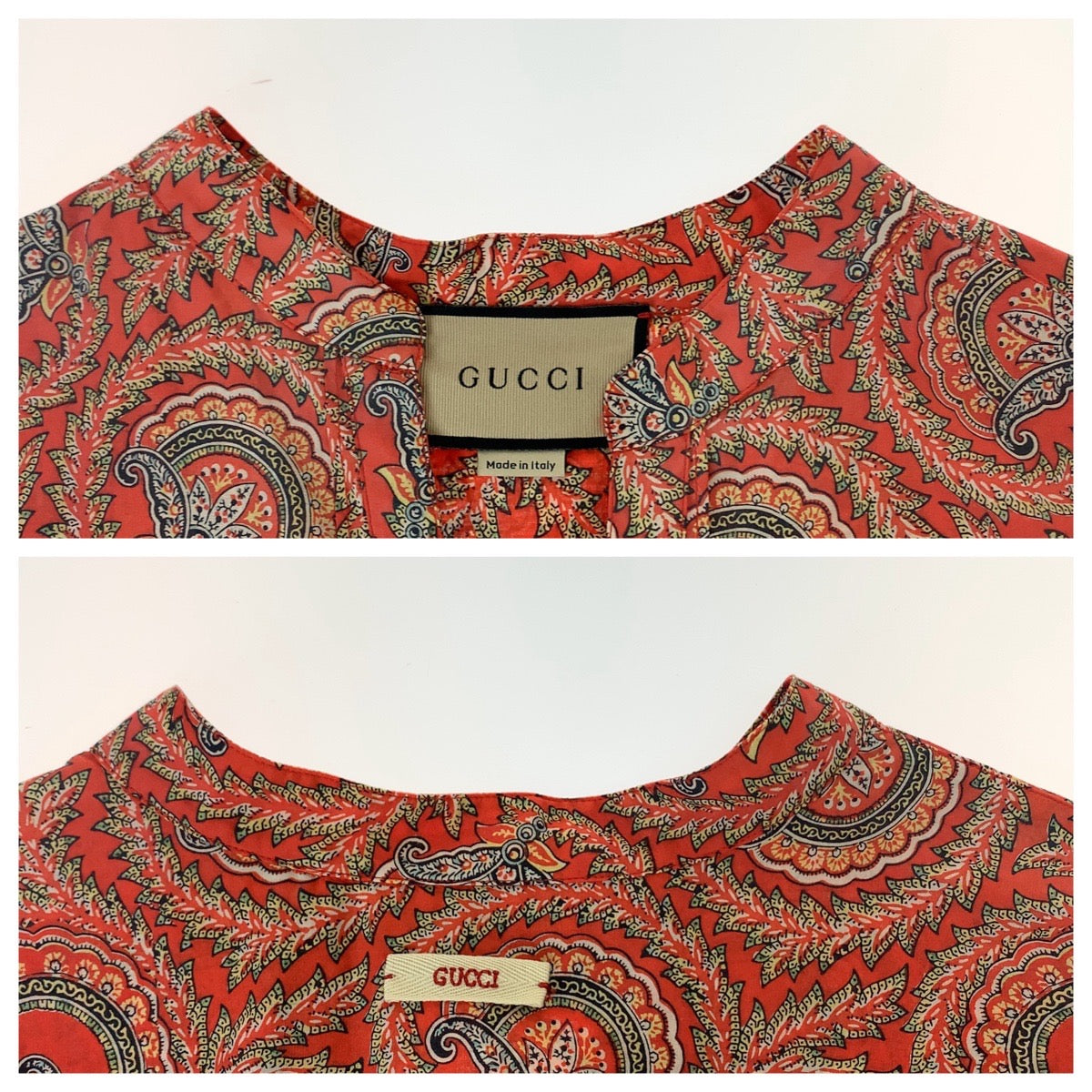 11411
 
GUCCI 21SS Paisley print size 44 Red Multicolor Cotton 654888 ZAGXJ Short sleeve shirt Cut and sew Men's