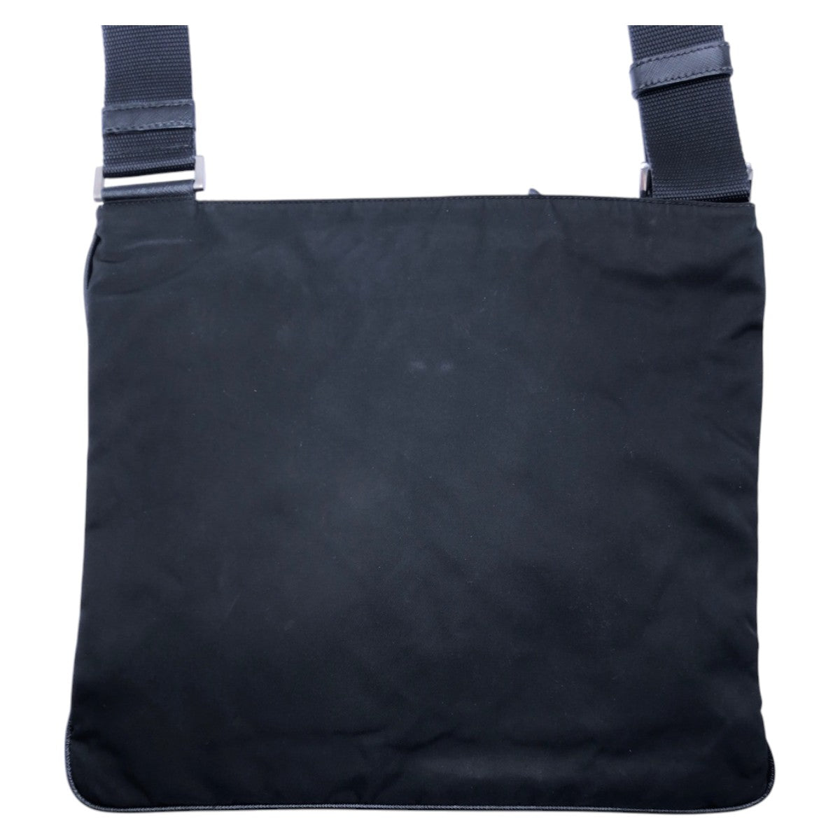 PRADA Prada Tessuto Triangle Logo Plate Black Silver Hardware Nylon Shoulder Bag Pochette Men's