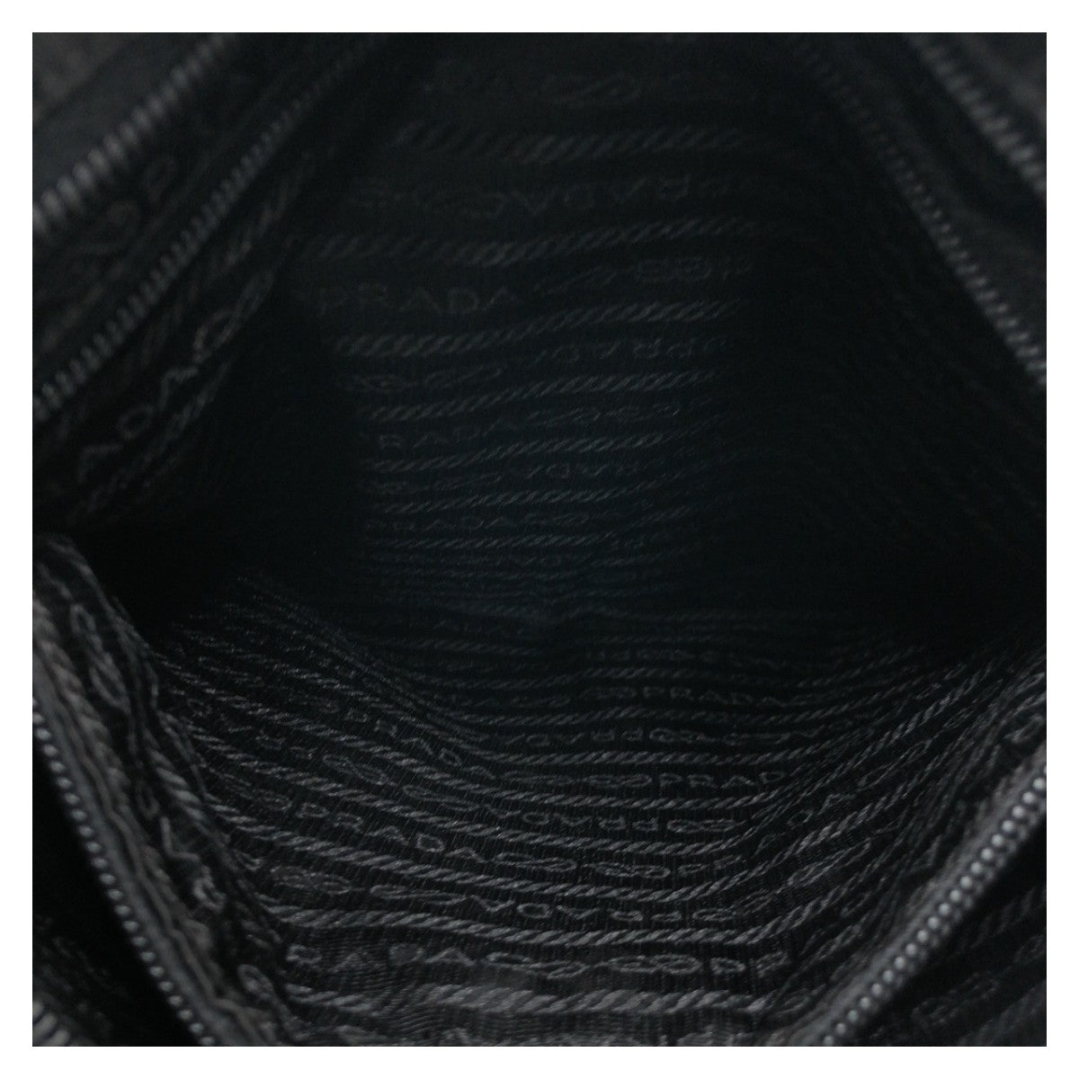 PRADA Prada Tessuto Triangle Logo Plate Black Silver Hardware Nylon Shoulder Bag Pochette Men's