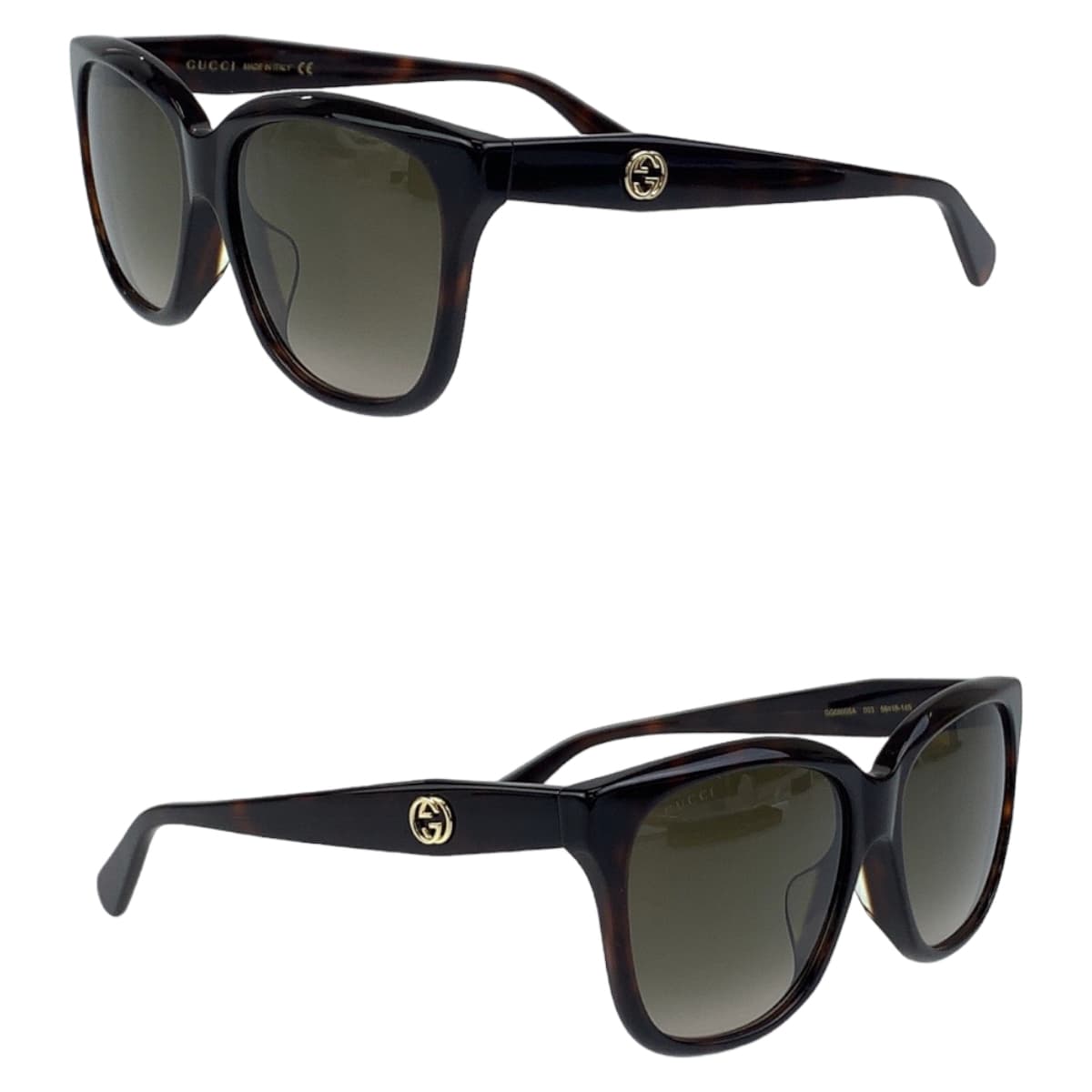 11424
GUCCI グッチ インターロッキング ブラウン ゴールド金具 プラスチック GG0800SA 003 56□16-145 サングラス 男女兼用 ウェリントン  メンズ