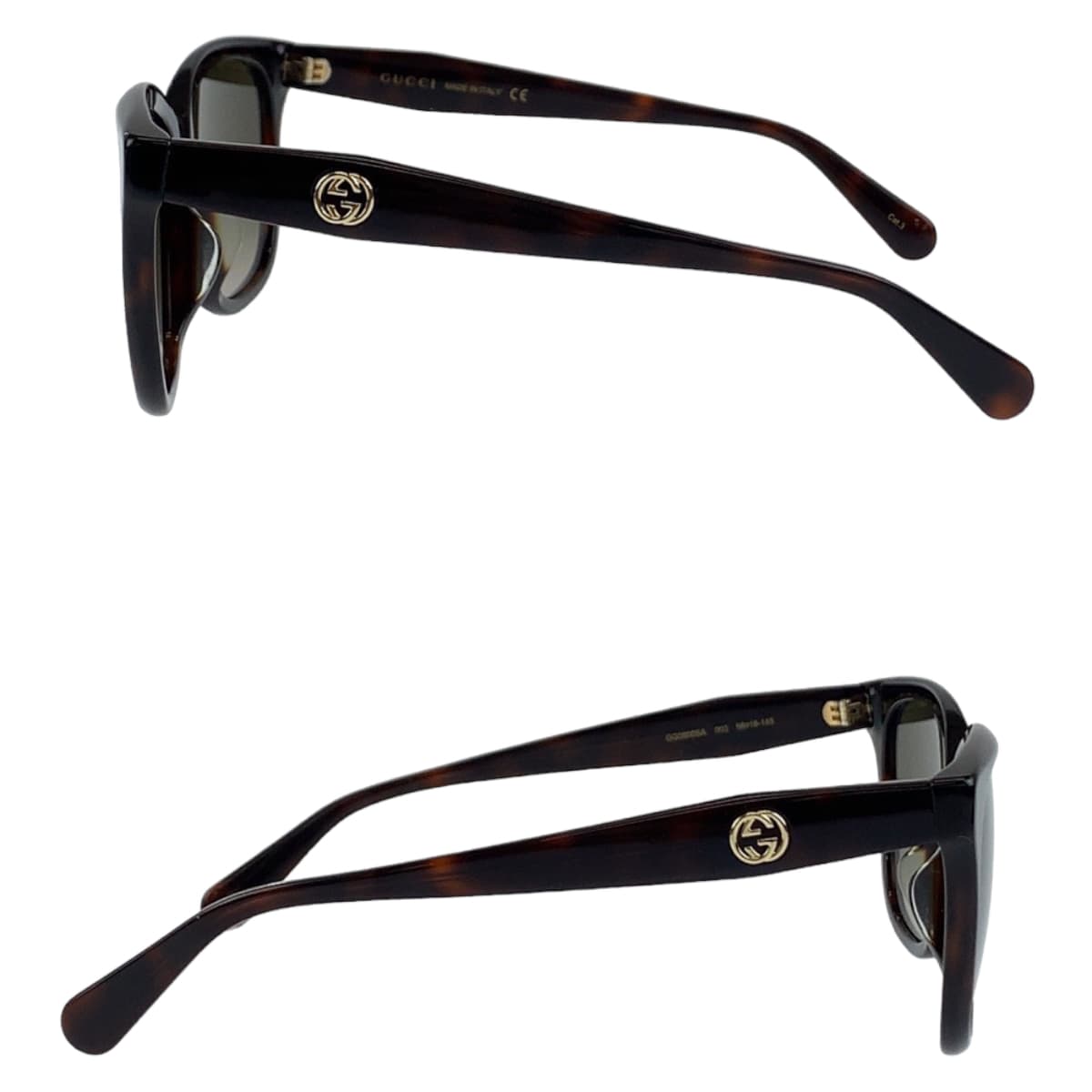 11424
GUCCI グッチ インターロッキング ブラウン ゴールド金具 プラスチック GG0800SA 003 56□16-145 サングラス 男女兼用 ウェリントン  メンズ