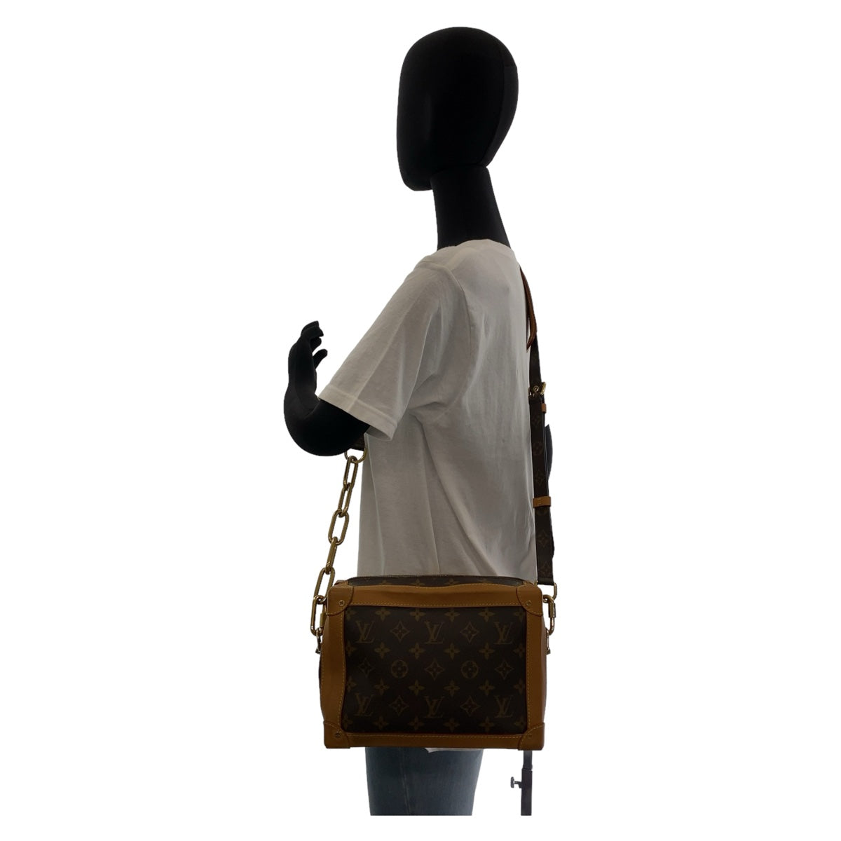 11426
LOUIS VUITTON ルイヴィトン モノグラム ソフトトランク ブラウン ベージュ ゴールド金具 PVC / レザー M44660 斜め掛け ショルダーバッグ  レディース