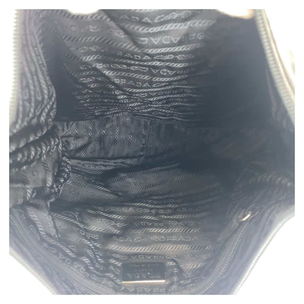 PRADA Prada Tessuto Triangle Logo Plate Black Silver Hardware Nylon Shoulder Bag for Women