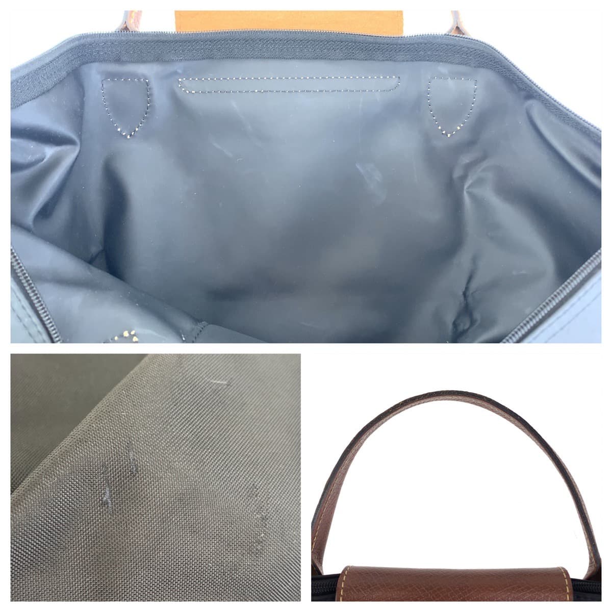 11434
Longchamp ロンシャン ル プリアージュ ブラック ブラウン ゴールド金具 ナイロン / レザー トートバッグ ハンドバッグ 折りたたみバッグ  メンズ