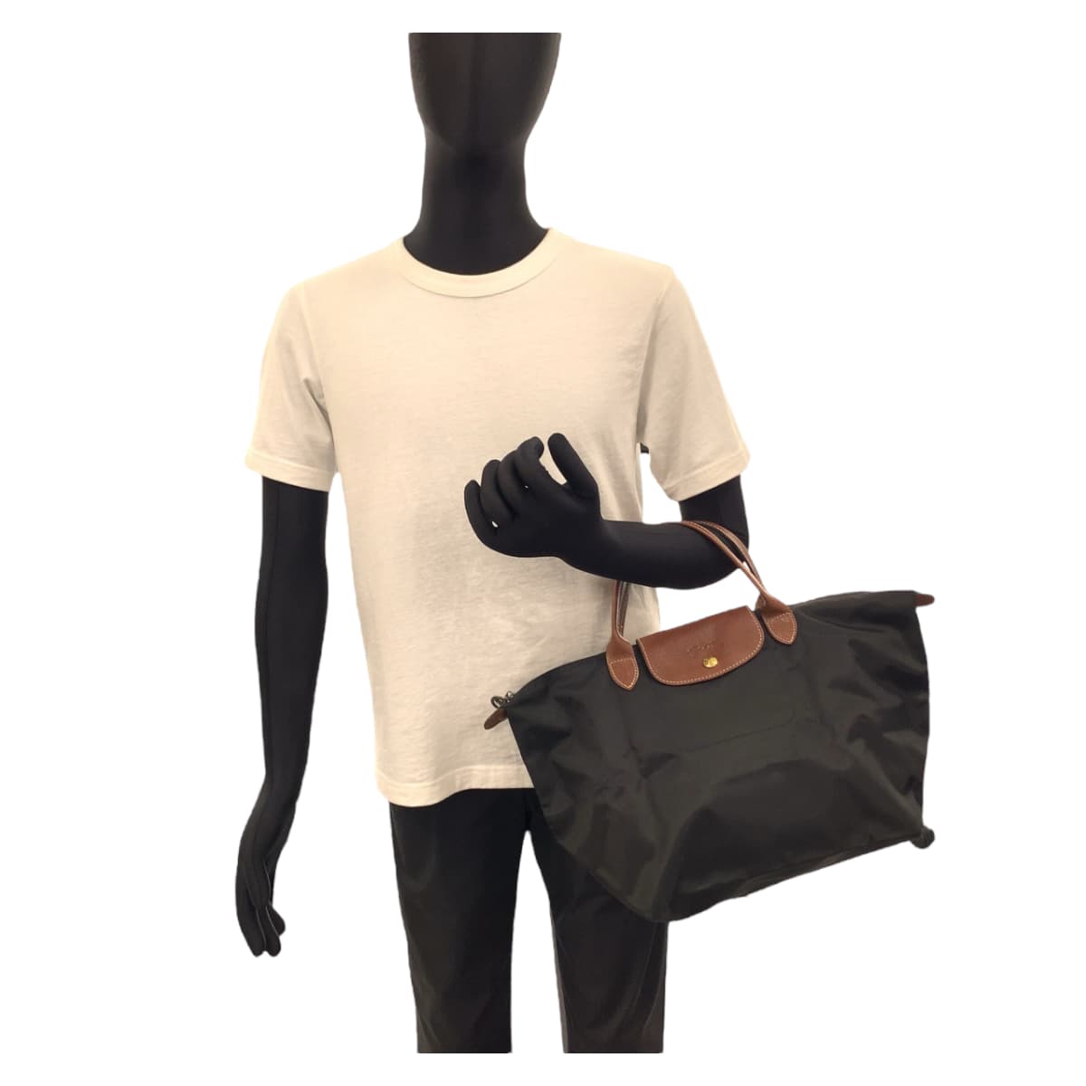 11434
Longchamp ロンシャン ル プリアージュ ブラック ブラウン ゴールド金具 ナイロン / レザー トートバッグ ハンドバッグ 折りたたみバッグ  メンズ