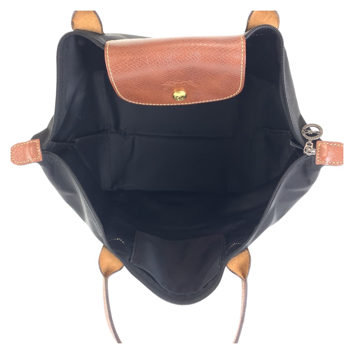 11434
Longchamp ロンシャン ル プリアージュ ブラック ブラウン ゴールド金具 ナイロン / レザー トートバッグ ハンドバッグ 折りたたみバッグ  メンズ