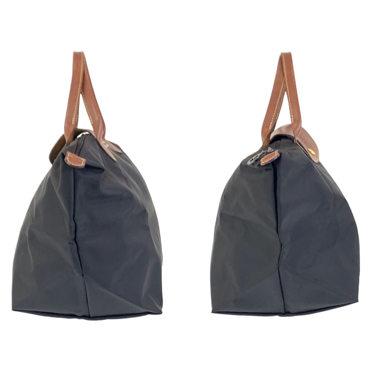 11434
Longchamp ロンシャン ル プリアージュ ブラック ブラウン ゴールド金具 ナイロン / レザー トートバッグ ハンドバッグ 折りたたみバッグ  メンズ
