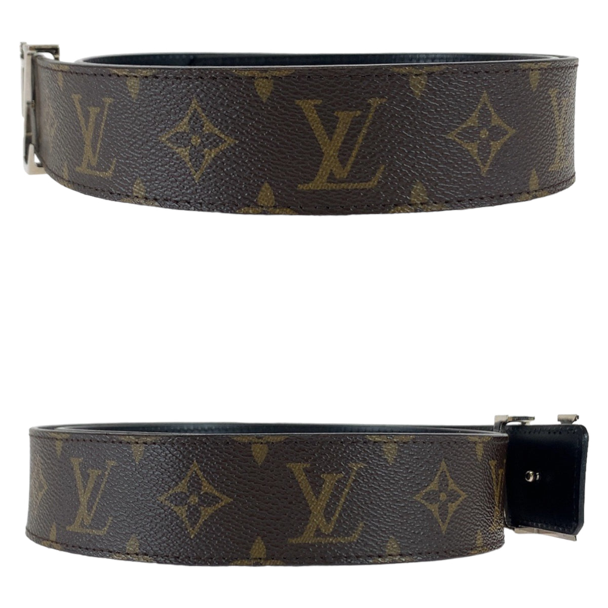 LOUIS VUITTON ルイヴィトン モノグラム サンチュール イニシャル 40MM 85cm/34inc ブラウン シルバー金具 PVC M9821 ベルト  メンズ