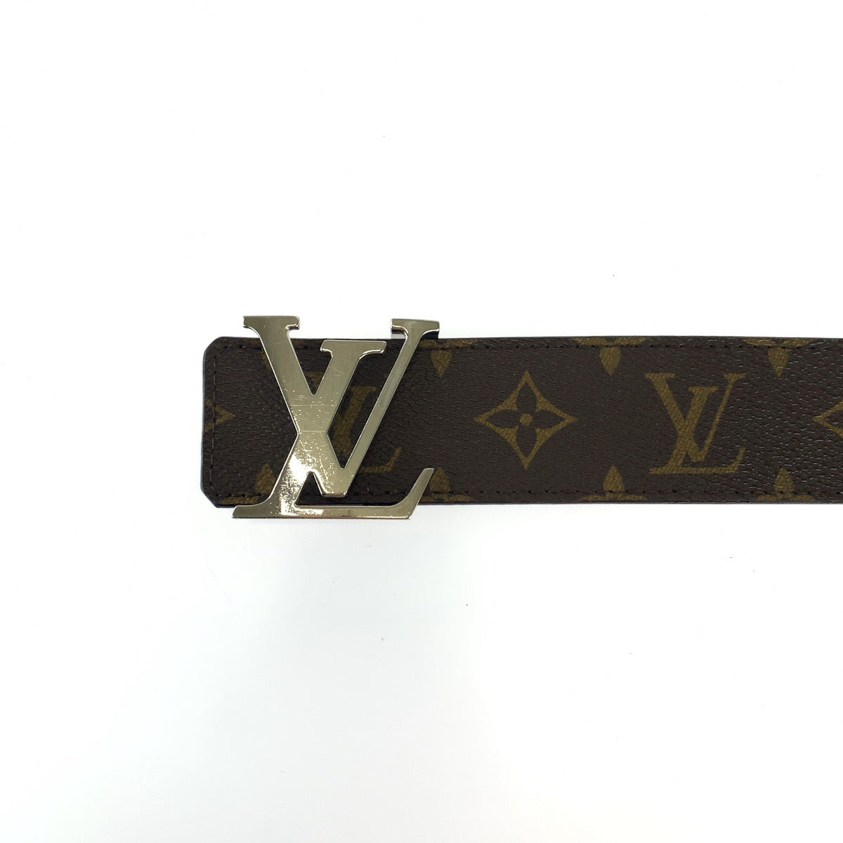 LOUIS VUITTON ルイヴィトン モノグラム サンチュール イニシャル 40MM 85cm/34inc ブラウン シルバー金具 PVC M9821 ベルト  メンズ
