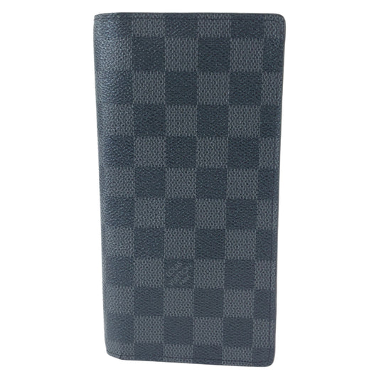 11445
 LOUIS VUITTON Damier Graphite Portefeuille Long Black Grey PVC N62227 Long Wallet for Men