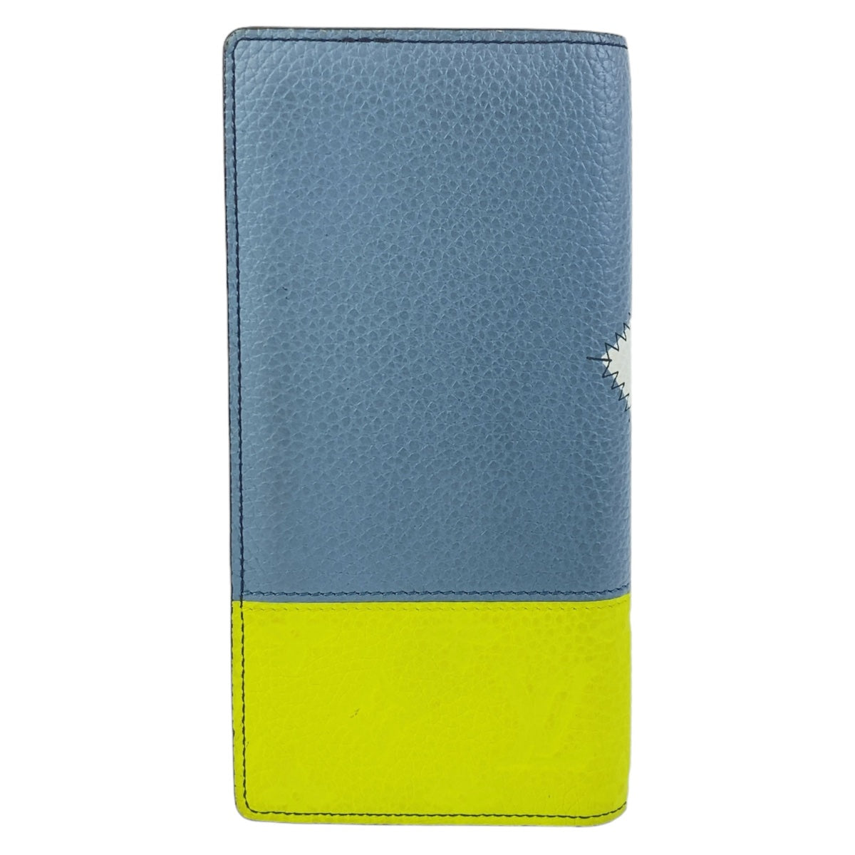 11454
 LOUIS VUITTON Louis Vuitton Taurillon Portefeuille Brazza Blue Yellow Silver Hardware Leather M81440 Long Wallet Men's