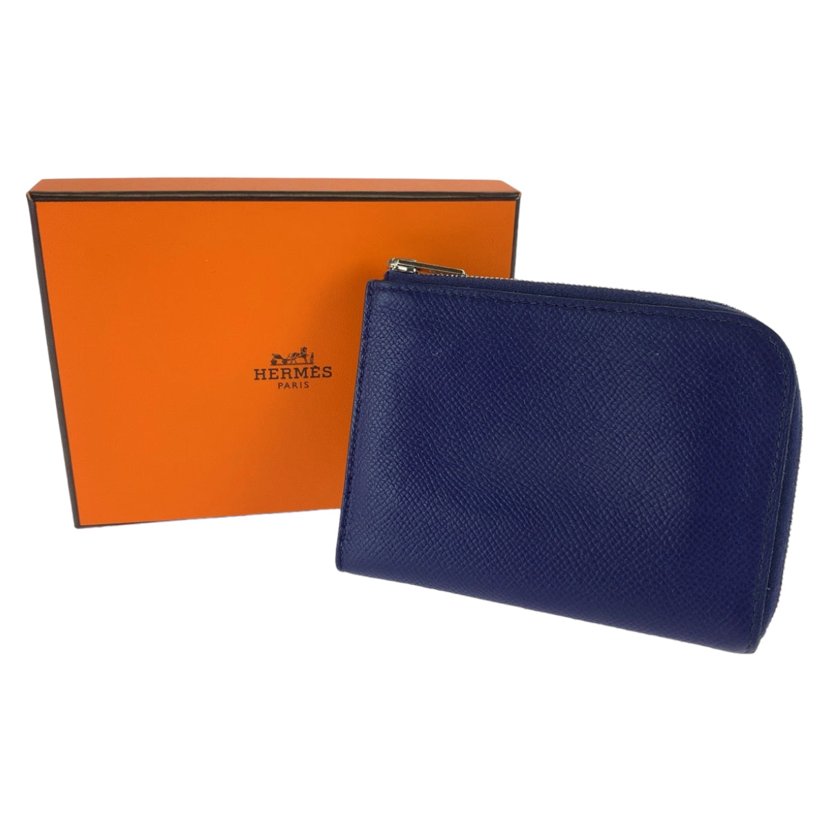HERMES エルメス リミックスID 男女兼用 ブルー シルバー金具 ヴォーエプソン コインケース カードケース 折財布  メンズ