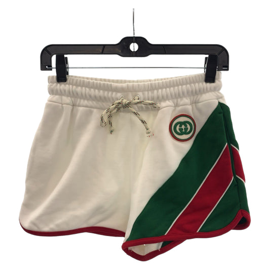 GUCCI グッチ 23AW ストライプ サイズXS ホワイト レッド グリーン コットン 688613 ショートパンツ ジャージ  レディース