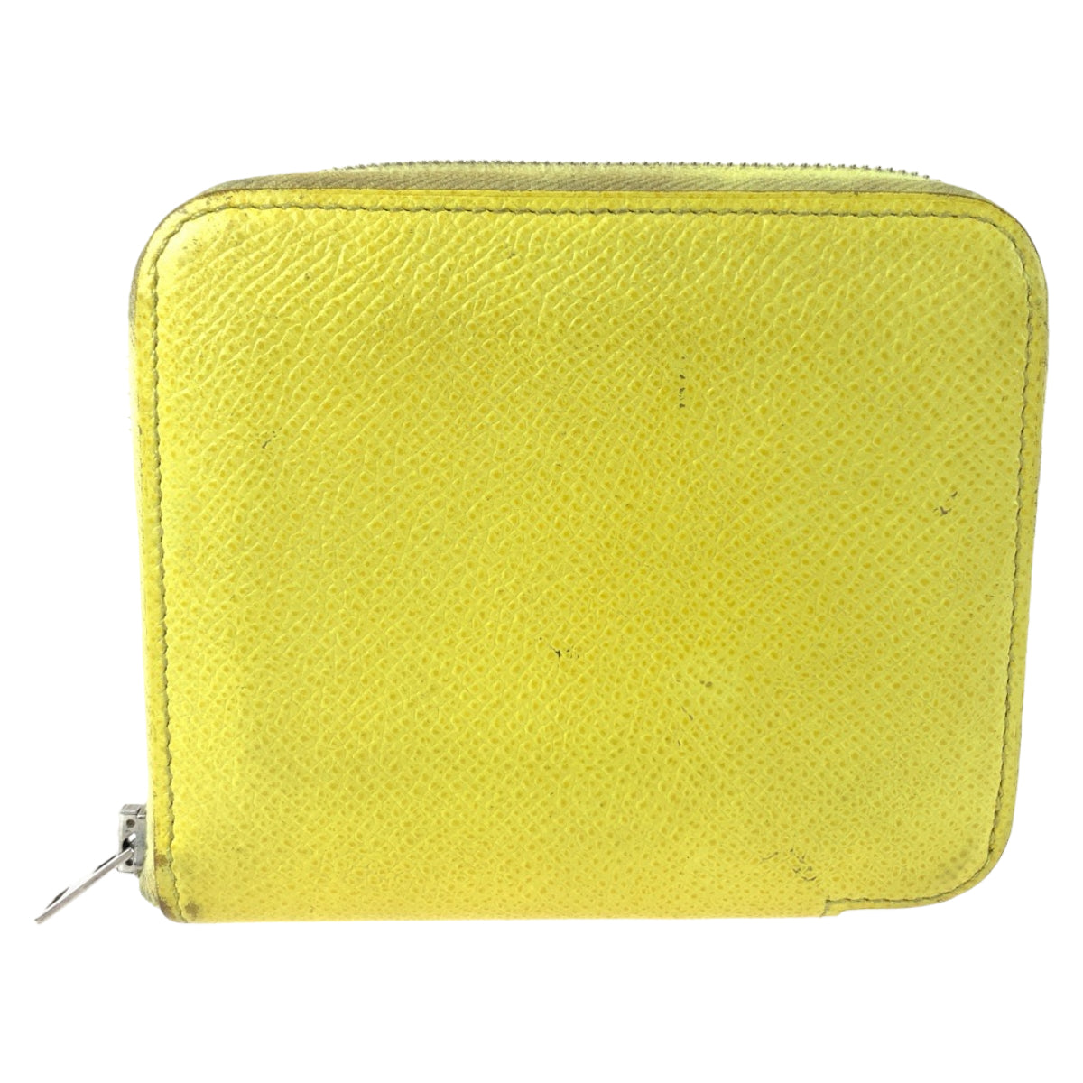 11475
HERMES エルメス アザップ シルクイン コンパクト ライムイエロー シルバー金具 レザー 折財布 コンパクトウォレット R刻印  レディース