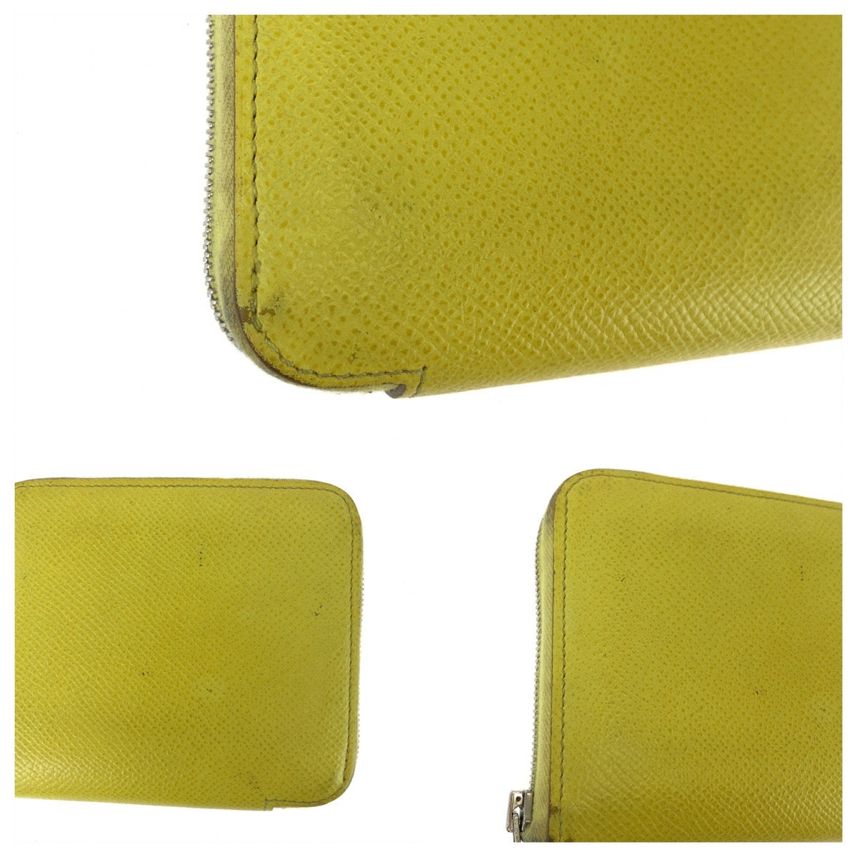 11475
HERMES エルメス アザップ シルクイン コンパクト ライムイエロー シルバー金具 レザー 折財布 コンパクトウォレット R刻印  レディース