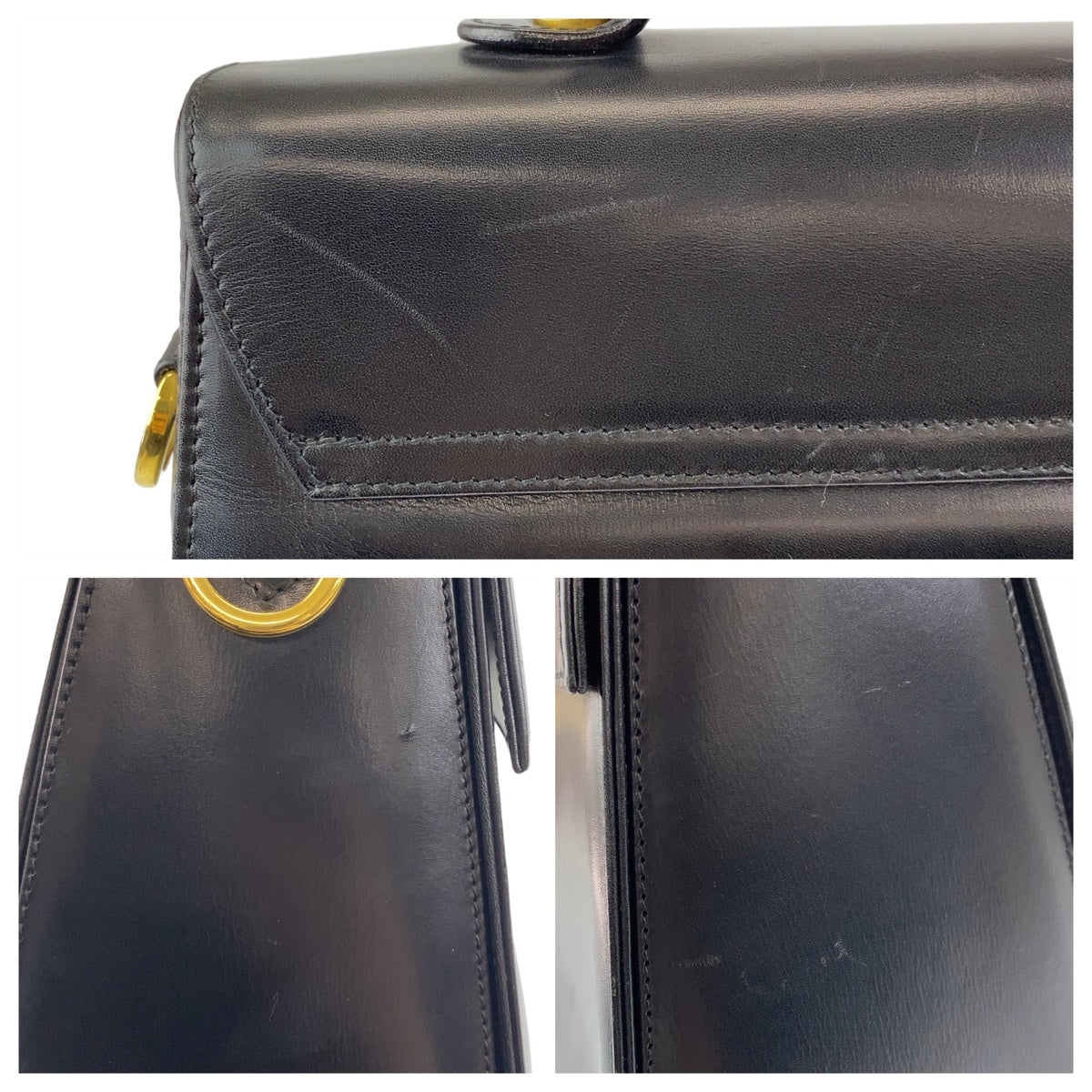 11476
Salvatore Ferragamo サルヴァトーレフェラガモ ガンチーニ ブラック 黒 ゴールド金具 レザー ハンドバッグ  レディース