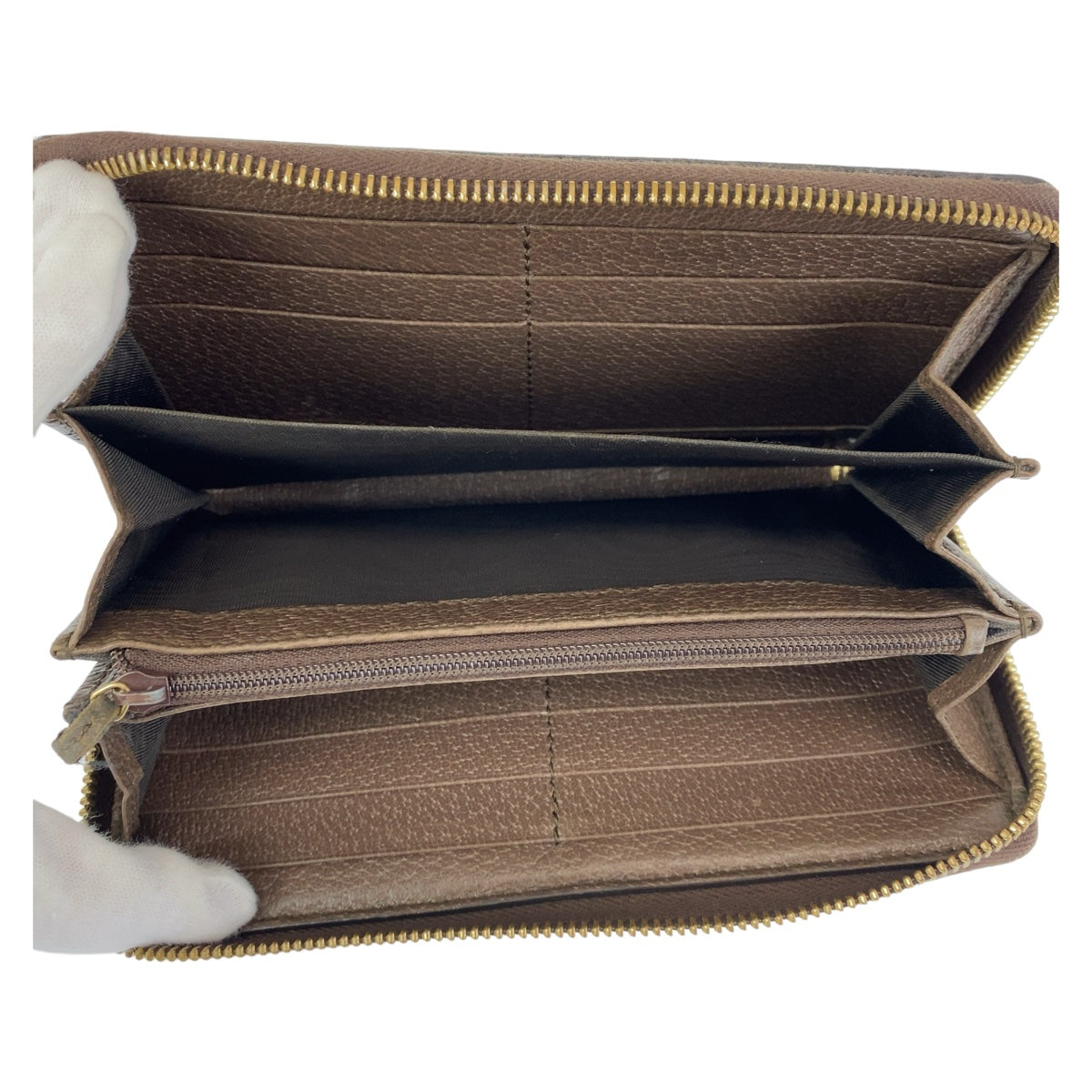 GUCCI グッチ オフィディア シェリーライン ベージュ ブラウン ゴールド金具 GGスプリームキャンバス 523154 長財布 ロングウォレット  レディース