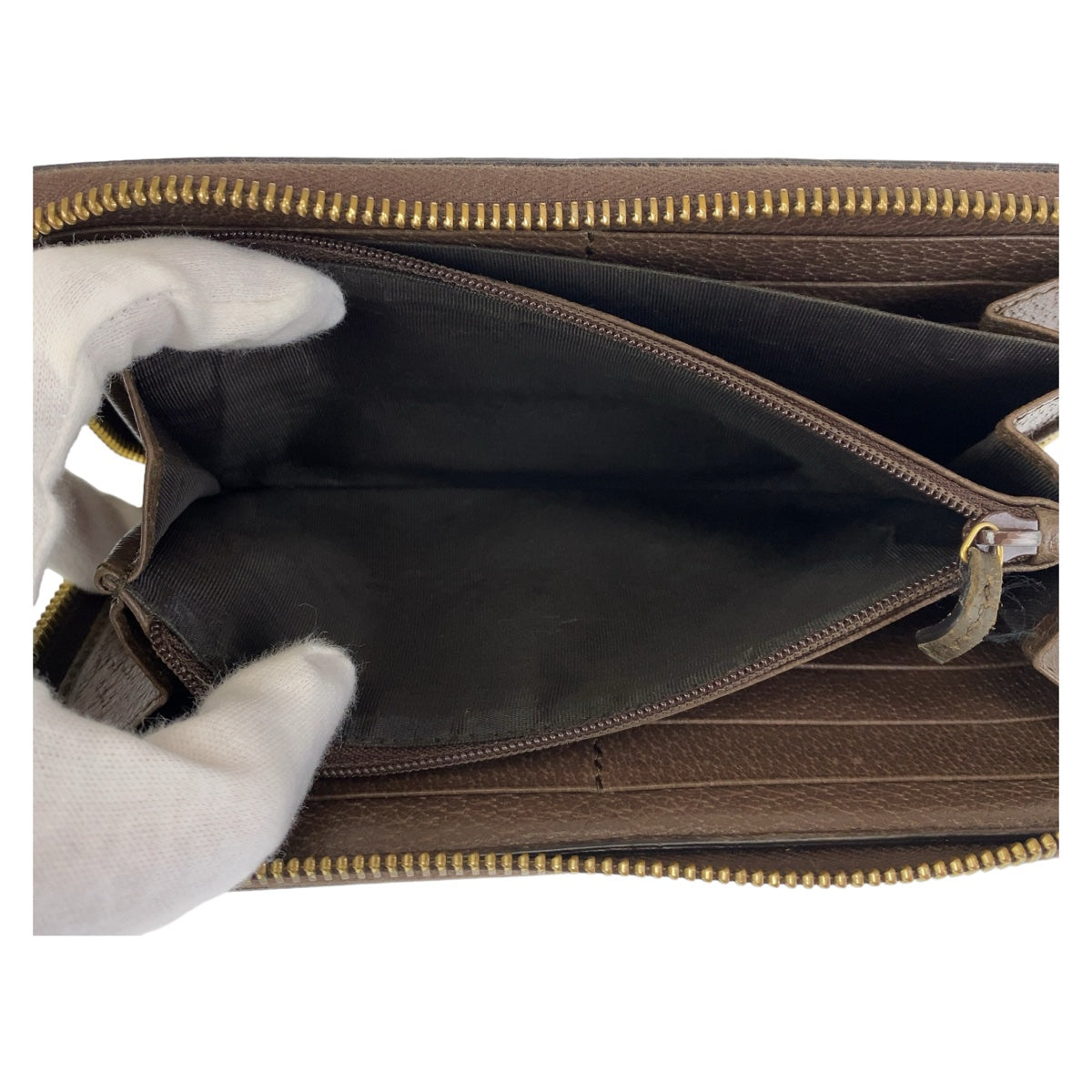 GUCCI グッチ オフィディア シェリーライン ベージュ ブラウン ゴールド金具 GGスプリームキャンバス 523154 長財布 ロングウォレット  レディース
