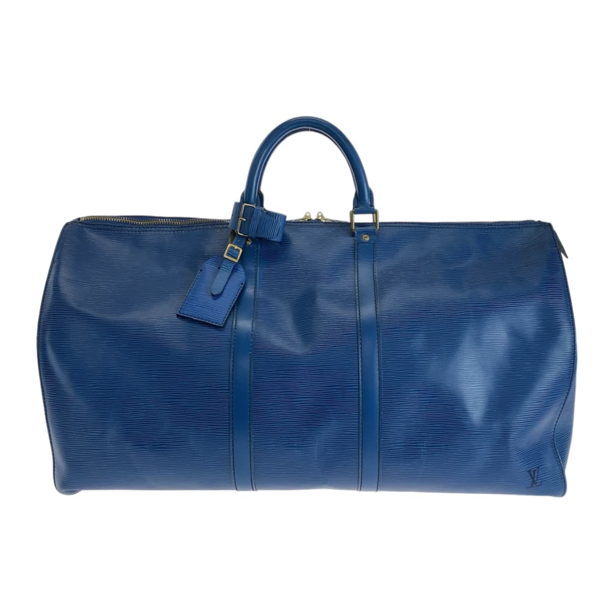 LOUIS VUITTON ルイヴィトン エピ キーポル55 ブルー ゴールド金具 レザー M42955 ボストンバッグ ハンドバッグ 男女兼用  メンズ