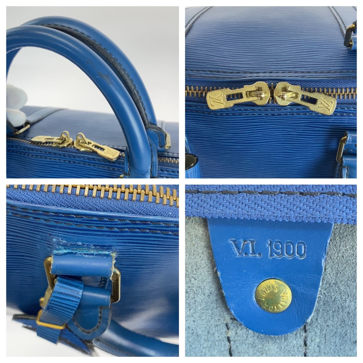 LOUIS VUITTON ルイヴィトン エピ キーポル55 ブルー ゴールド金具 レザー M42955 ボストンバッグ ハンドバッグ 男女兼用  メンズ