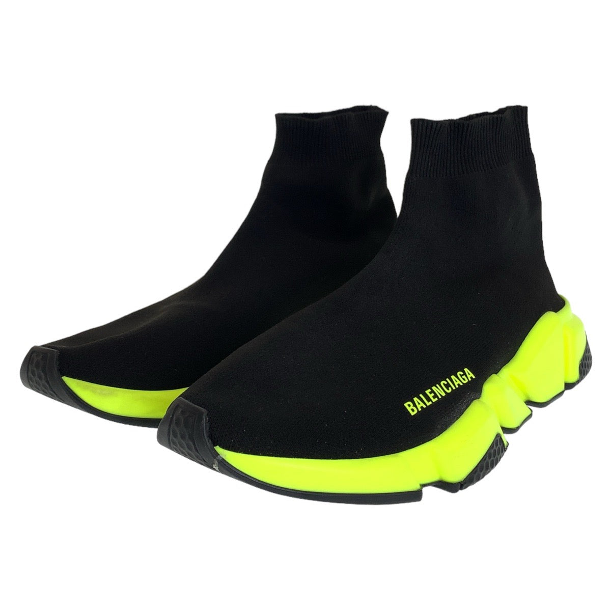 BALENCIAGA バレンシアガ スピードトレーナー サイズ表記9/27.5cm ブラック 黒 イエロー ニット / ラバー スニーカー ソックススニーカー  メンズ