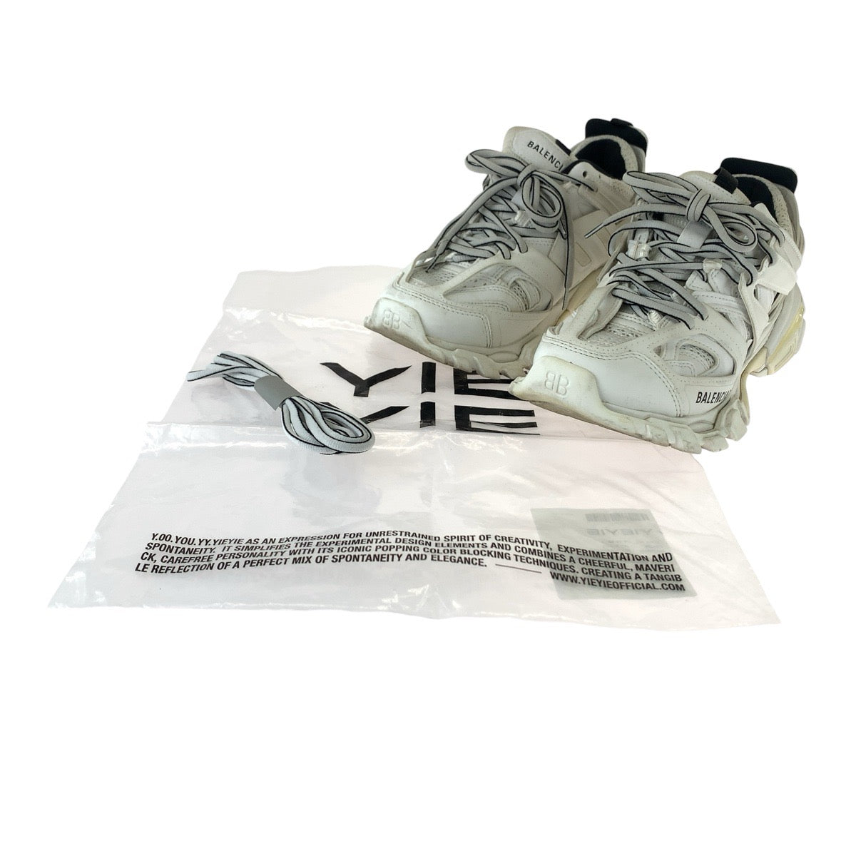 BALENCIAGA バレンシアガ TRACK2 OPEN SNEAKER 男女兼用 ホワイト ブラック 黒 レザー 568615 スニーカー ローカット