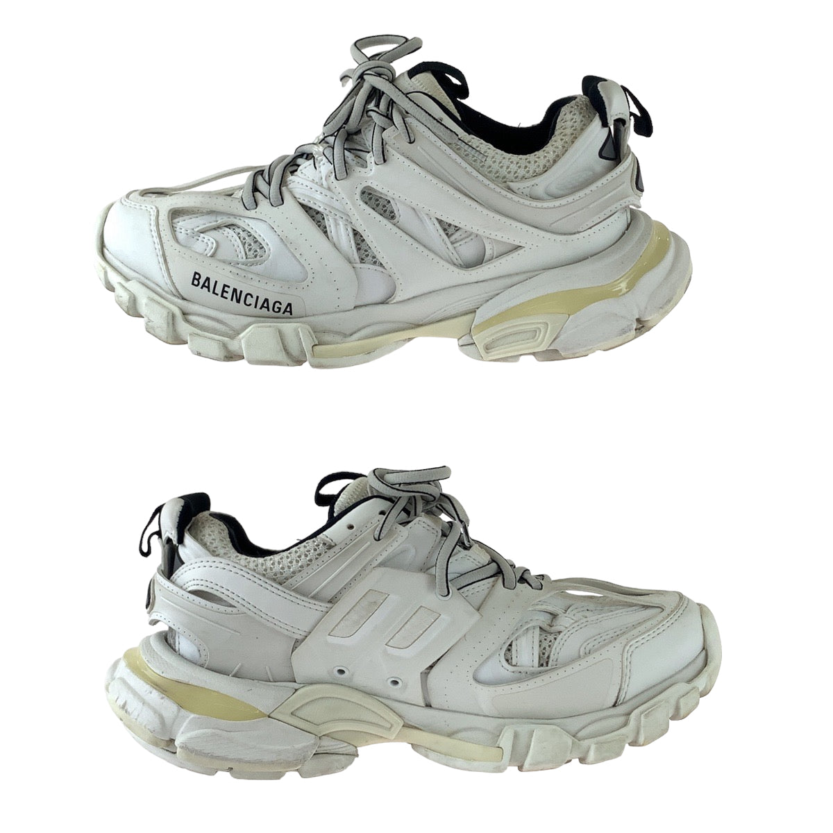 BALENCIAGA バレンシアガ TRACK2 OPEN SNEAKER 男女兼用 ホワイト ブラック 黒 レザー 568615 スニーカー ローカット