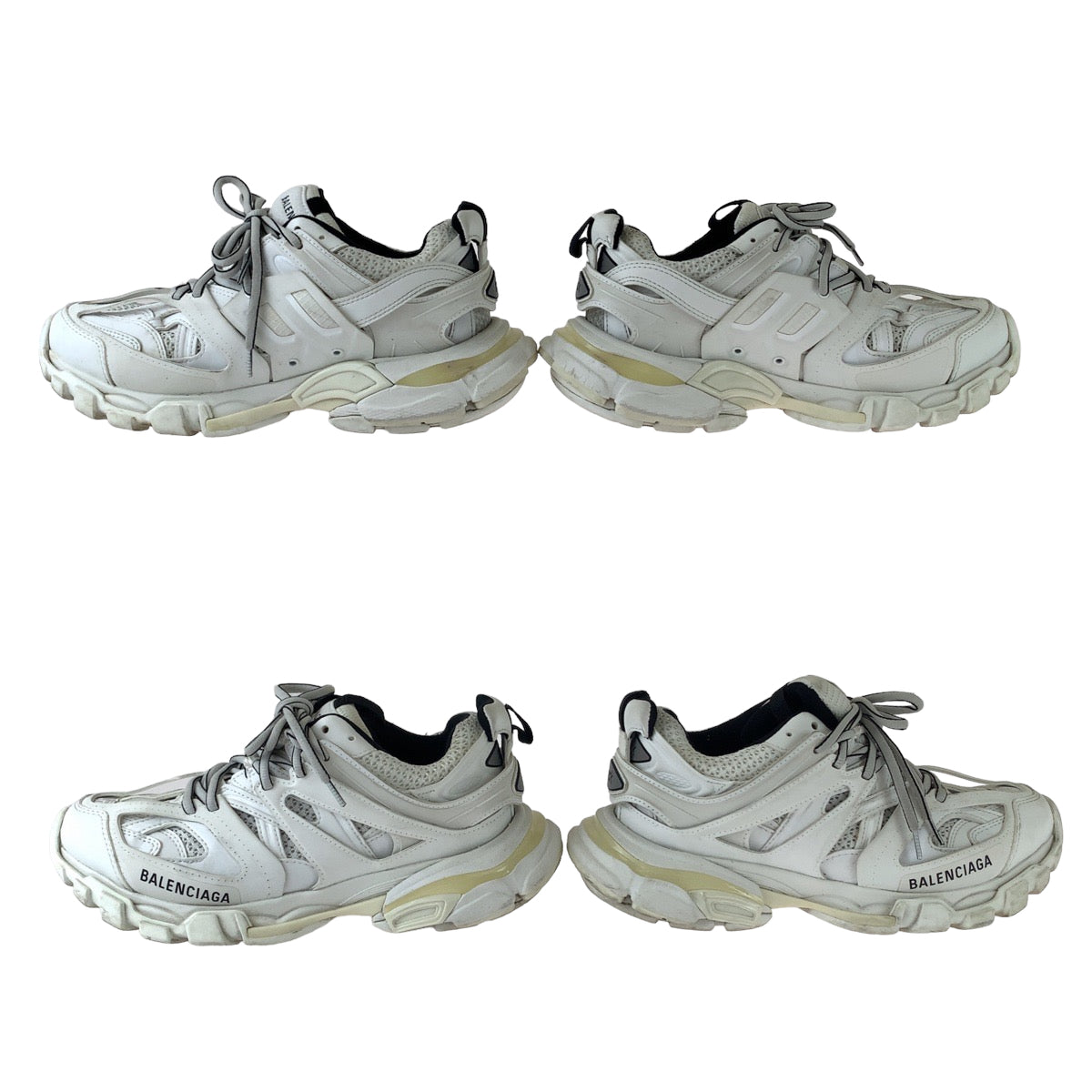 BALENCIAGA バレンシアガ TRACK2 OPEN SNEAKER 男女兼用 ホワイト ブラック 黒 レザー 568615 スニーカー ローカット