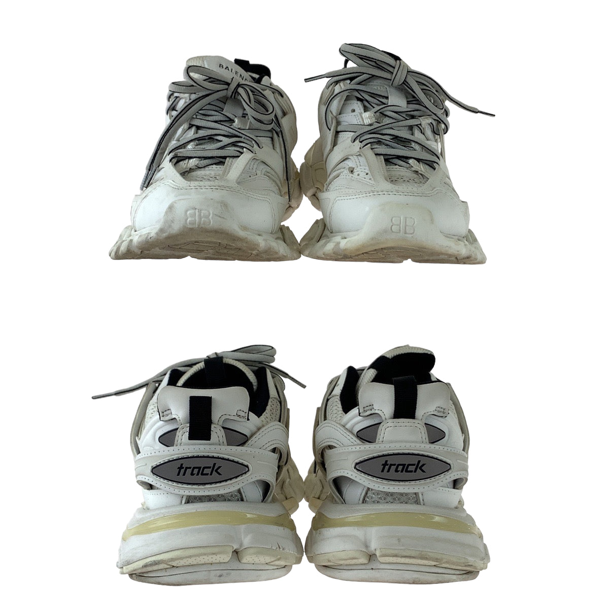 BALENCIAGA バレンシアガ TRACK2 OPEN SNEAKER 男女兼用 ホワイト ブラック 黒 レザー 568615 スニーカー ローカット