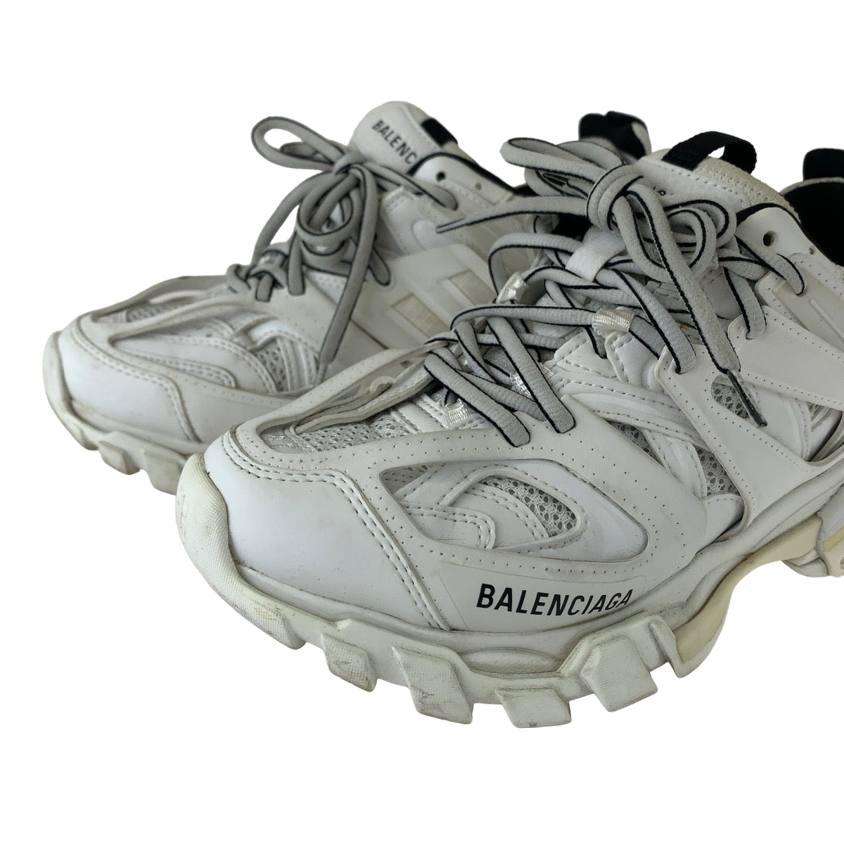 BALENCIAGA バレンシアガ TRACK2 OPEN SNEAKER 男女兼用 ホワイト ブラック 黒 レザー 568615 スニーカー ローカット