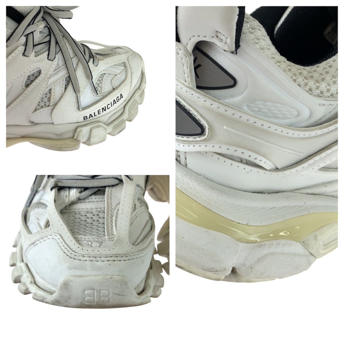 BALENCIAGA バレンシアガ TRACK2 OPEN SNEAKER 男女兼用 ホワイト ブラック 黒 レザー 568615 スニーカー ローカット