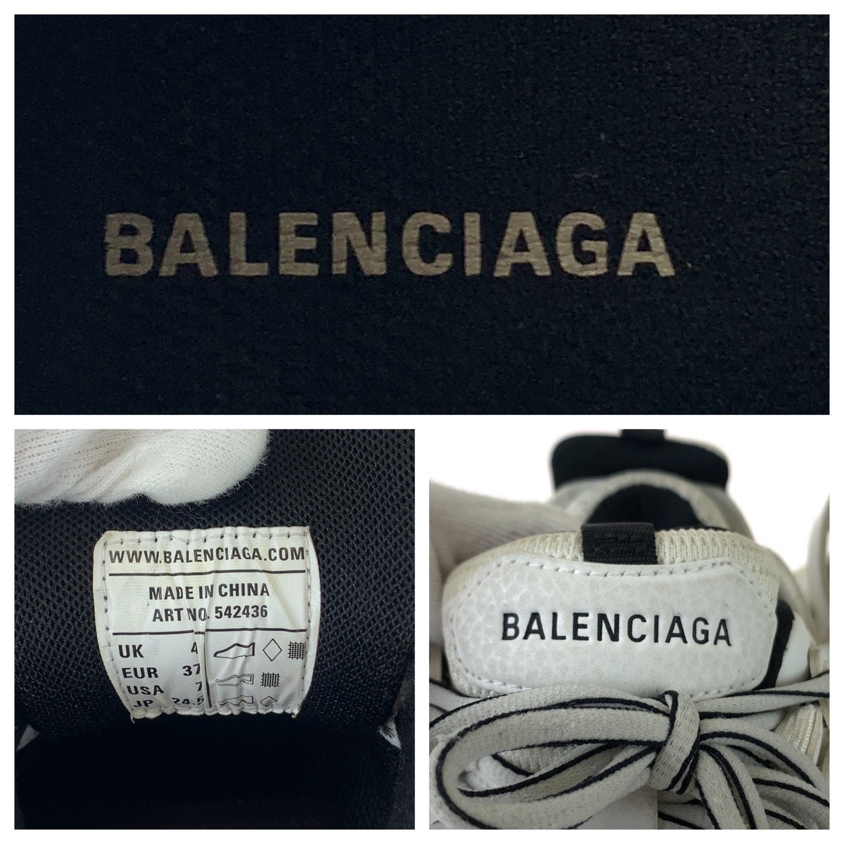 BALENCIAGA バレンシアガ TRACK2 OPEN SNEAKER 男女兼用 ホワイト ブラック 黒 レザー 568615 スニーカー ローカット