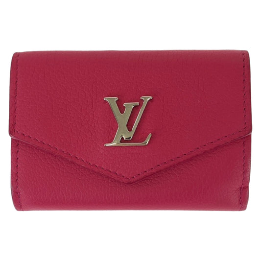 11487
 LOUIS VUITTON Louis Vuitton Portefeuille Rock Mini Pink Silver Hardware Leather M67858 Folding Wallet Compact Wallet Women's