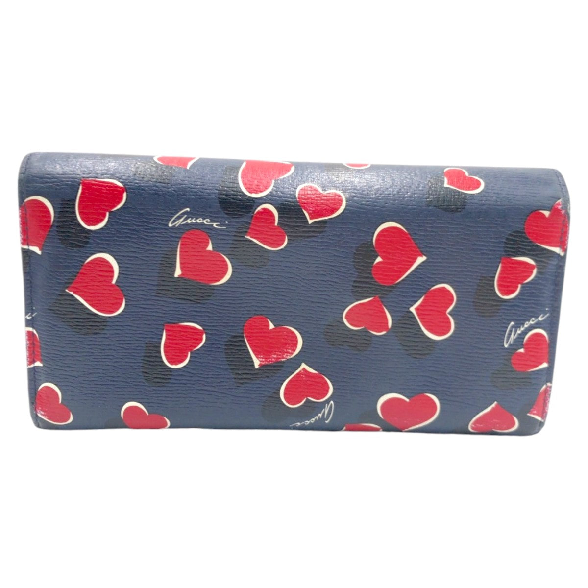 GUCCI グッチ インターロッキング ネイビー レッド ゴールド金具 レザー 309702 長財布 ロングウォレット  レディース