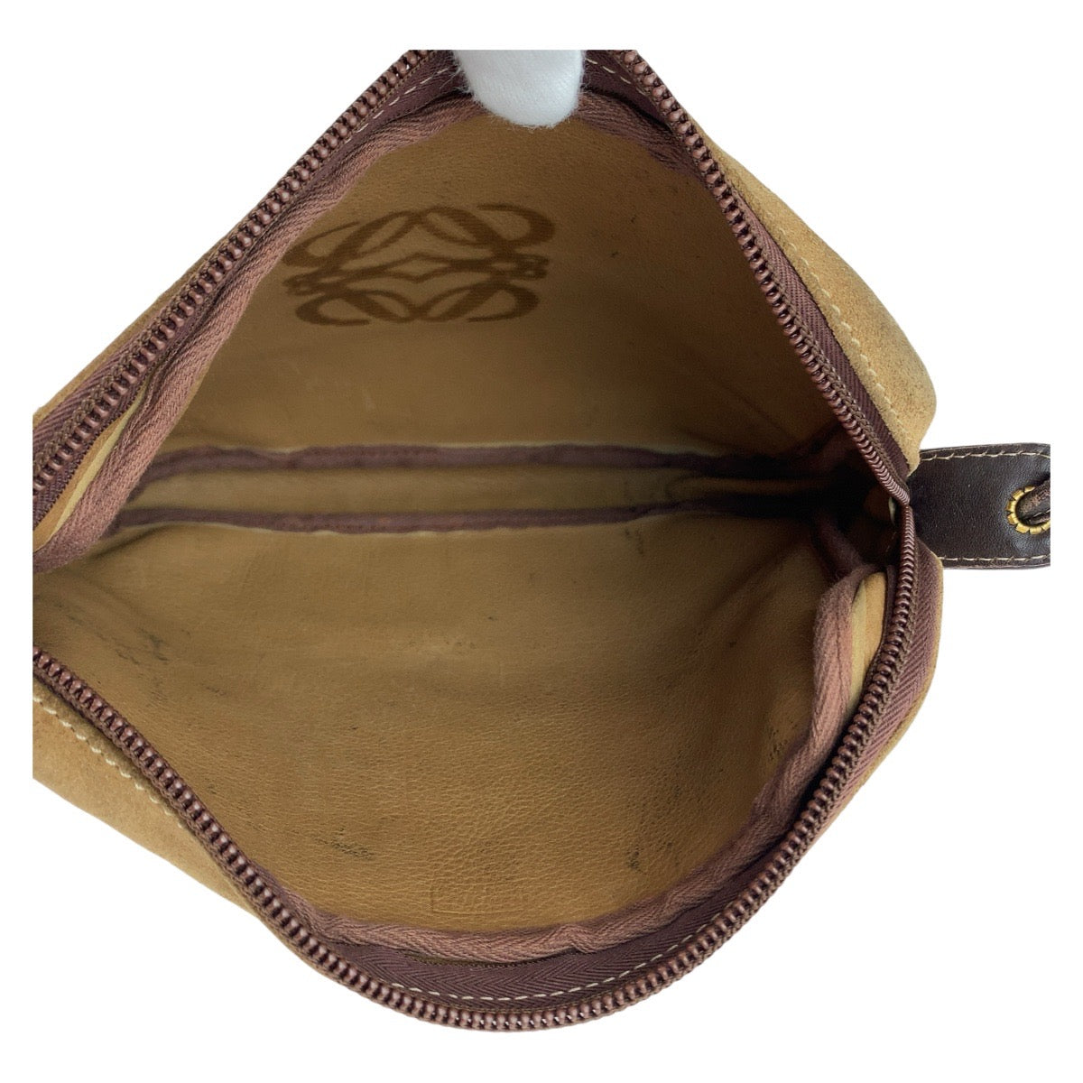 112432
LOEWE ロエベ ヴィンテージ アナグラム ブラウン ゴールド金具 スウェード / レザー 斜め掛け ショルダーバッグ ポシェット カメラバッグ  レディース