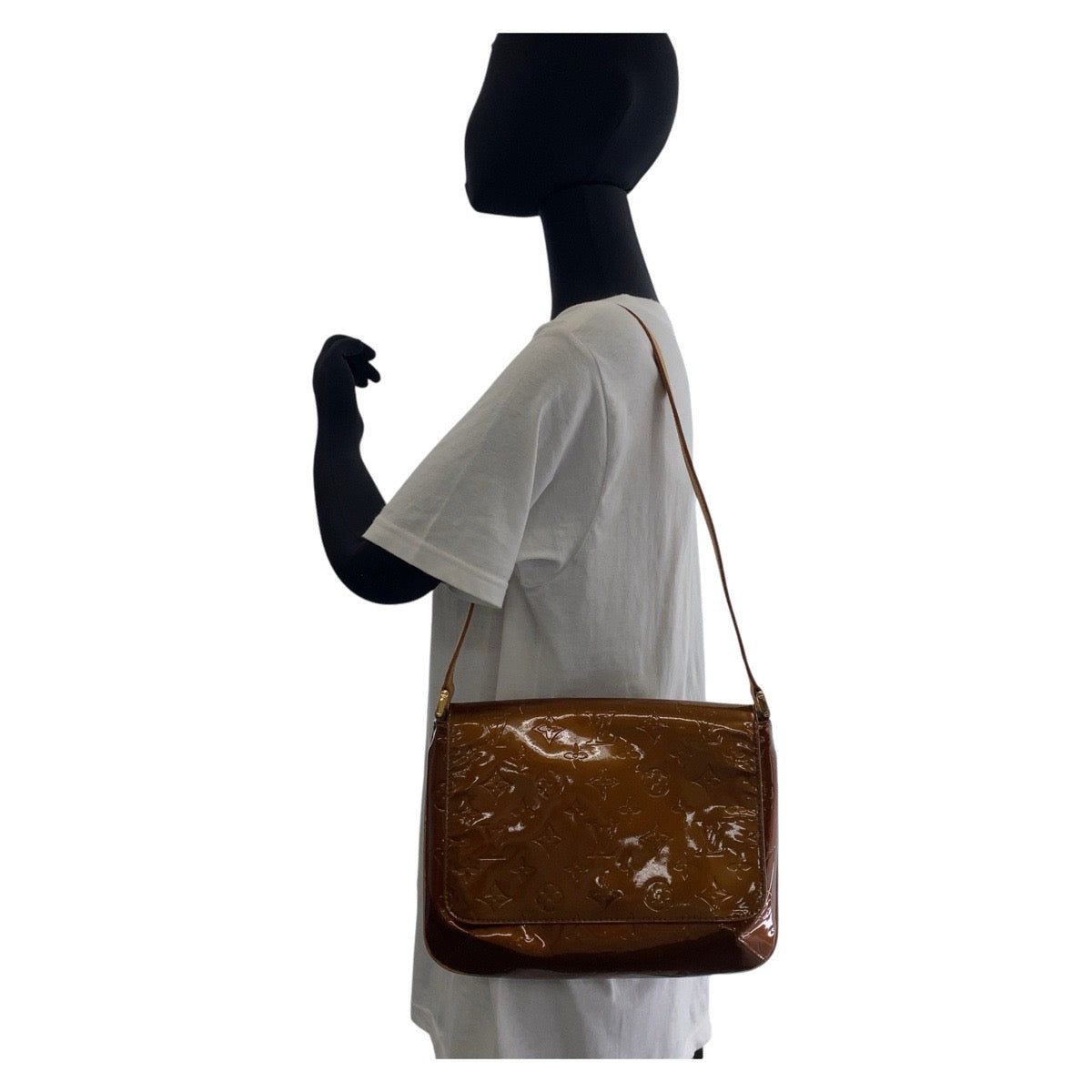 12431
LOUIS VUITTON ルイヴィトン ヴェルニ トンプソンストリート ブロンズ ブラウン ゴールド金具 エナメル / レザー M91124 ショルダーバッグ メッセンジャーバッグ  レディース ABP33