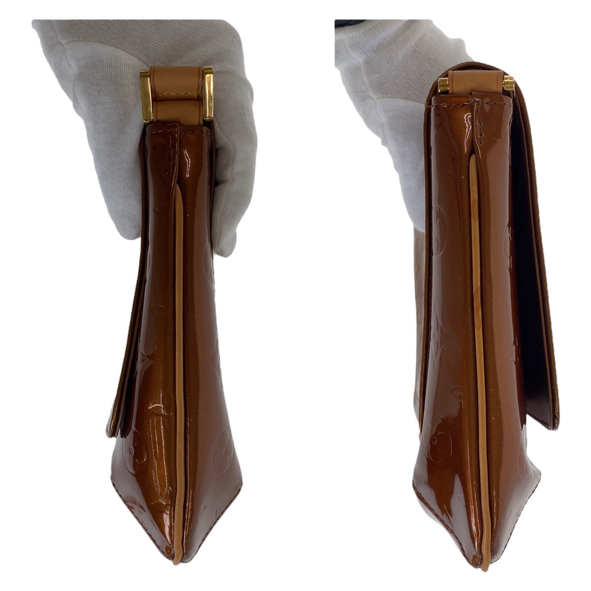 12431
LOUIS VUITTON ルイヴィトン ヴェルニ トンプソンストリート ブロンズ ブラウン ゴールド金具 エナメル / レザー M91124 ショルダーバッグ メッセンジャーバッグ  レディース ABP33