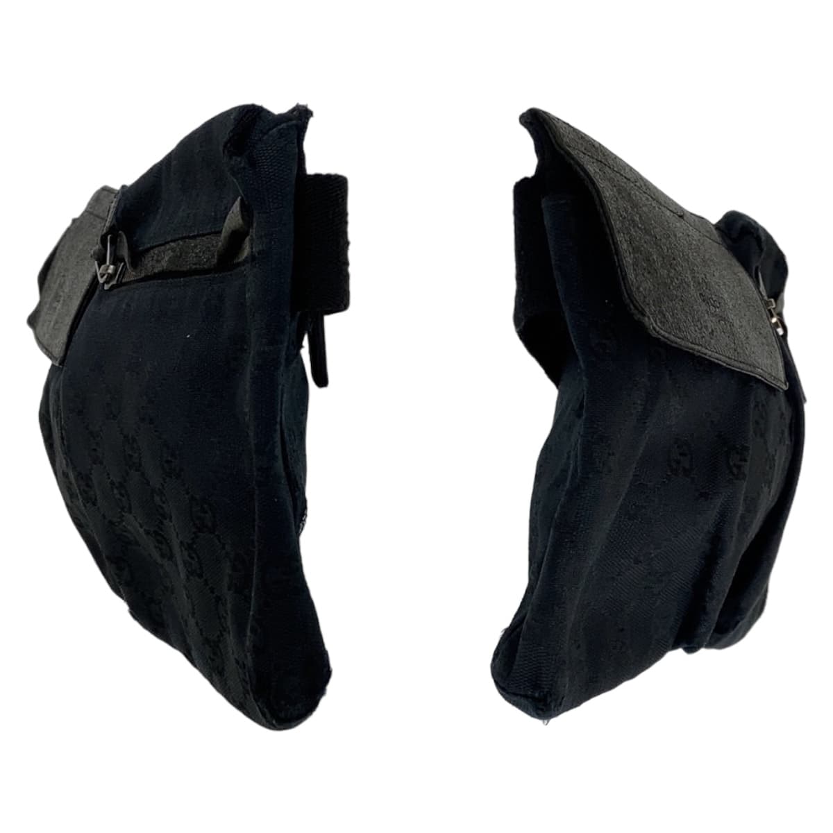 11490
GUCCI グッチ ブラック 黒 シルバー金具 GGキャンバス 28566 ウエストバッグ ボディバッグ バムバッグ  メンズ