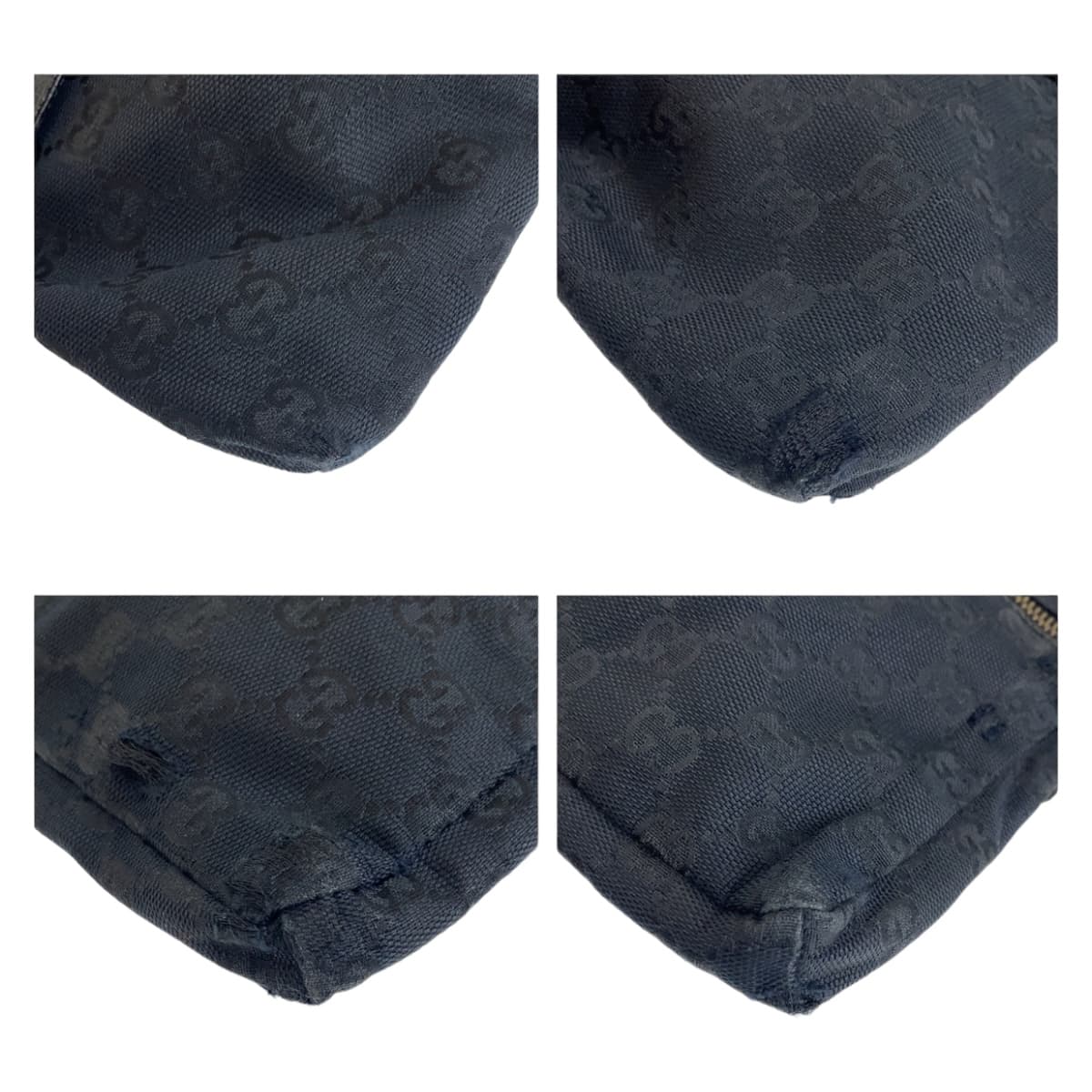 11490
GUCCI グッチ ブラック 黒 シルバー金具 GGキャンバス 28566 ウエストバッグ ボディバッグ バムバッグ  メンズ