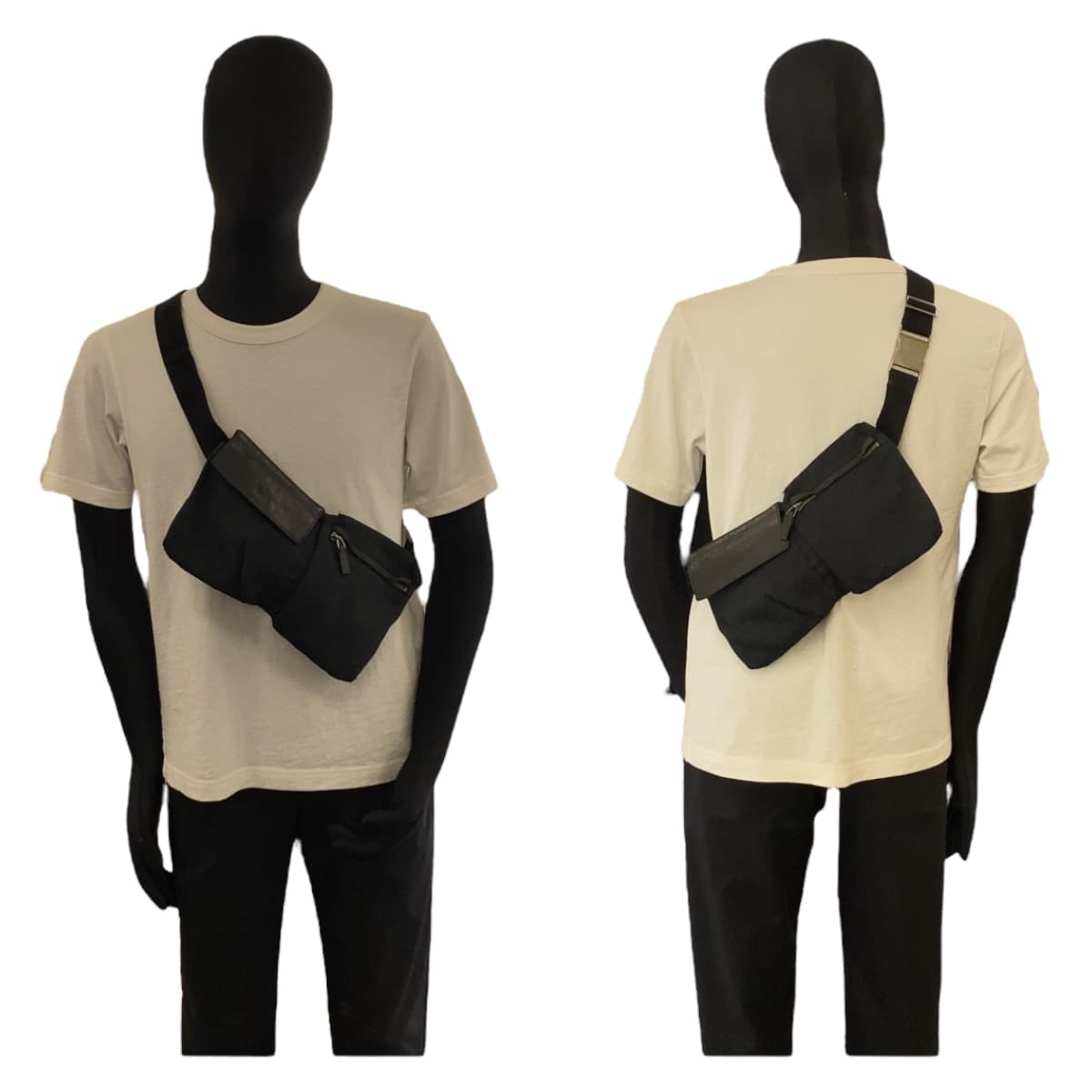11490
GUCCI グッチ ブラック 黒 シルバー金具 GGキャンバス 28566 ウエストバッグ ボディバッグ バムバッグ  メンズ