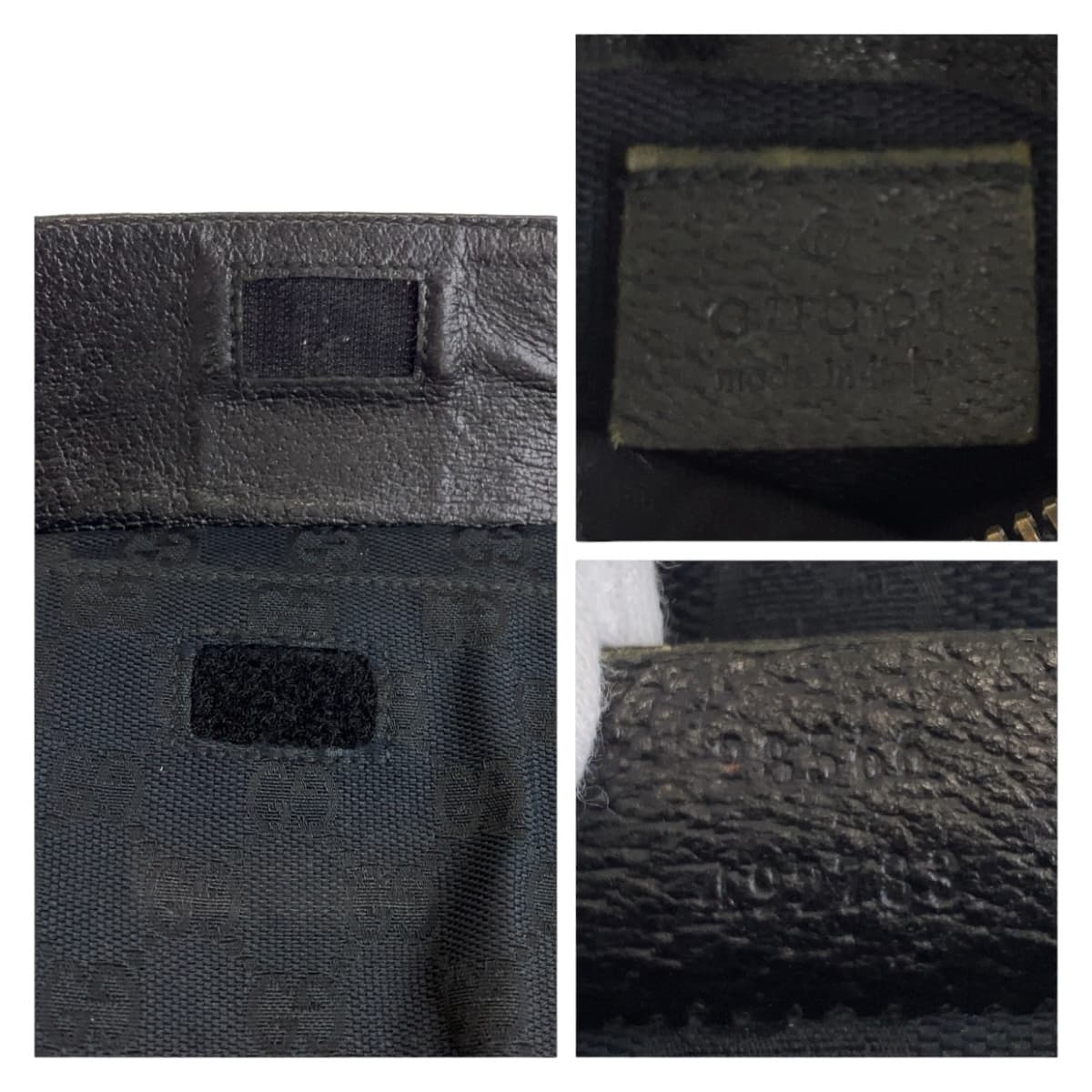 11490
GUCCI グッチ ブラック 黒 シルバー金具 GGキャンバス 28566 ウエストバッグ ボディバッグ バムバッグ  メンズ