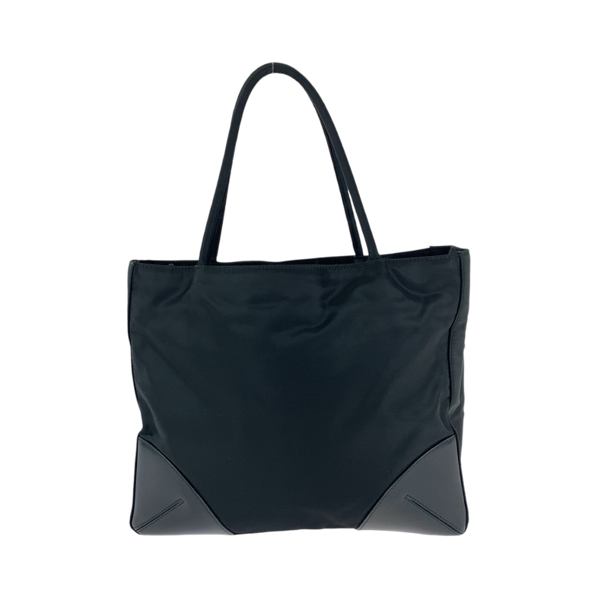 12872
PRADA プラダ テスート 三角ロゴプレート ブラック 黒 シルバー金具 ナイロン / レザー トートバッグ ハンドバッグ  レディース