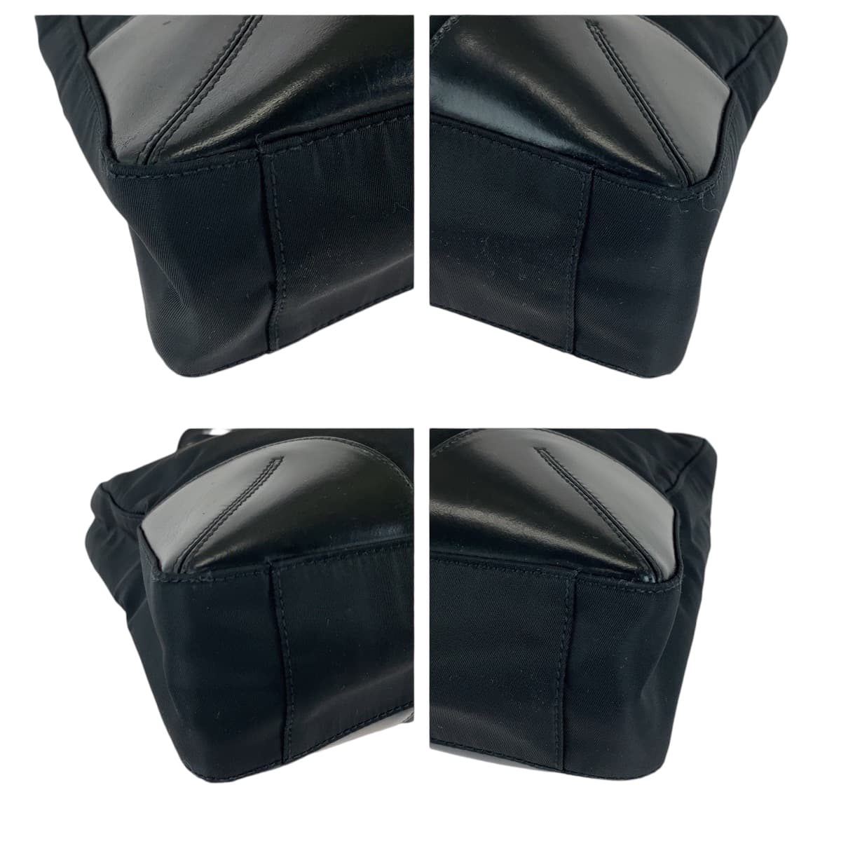 12872
PRADA プラダ テスート 三角ロゴプレート ブラック 黒 シルバー金具 ナイロン / レザー トートバッグ ハンドバッグ  レディース