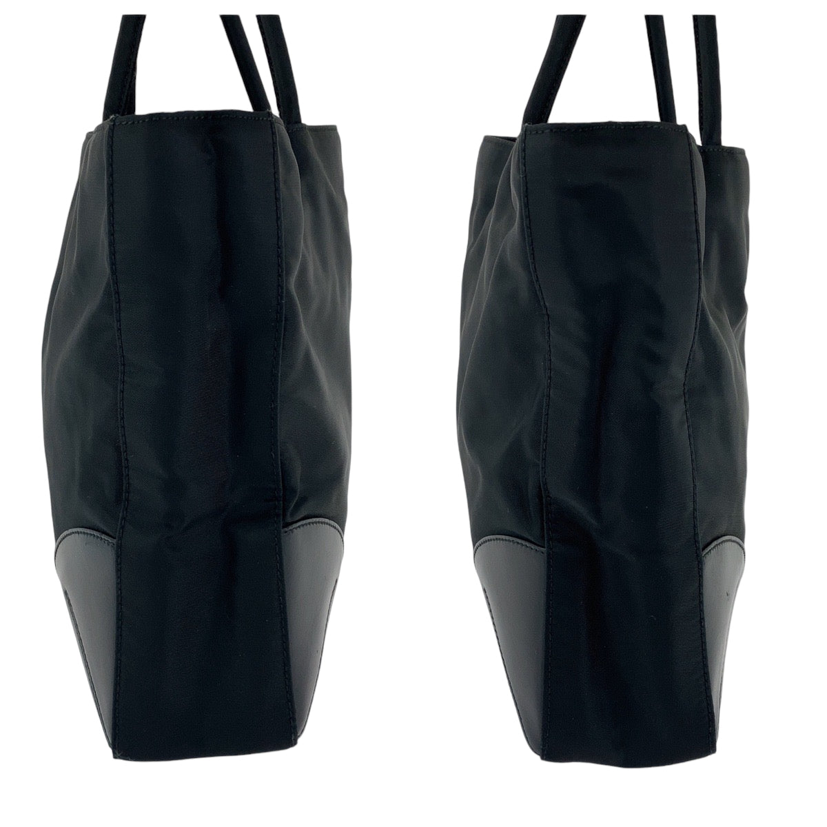 12872
PRADA プラダ テスート 三角ロゴプレート ブラック 黒 シルバー金具 ナイロン / レザー トートバッグ ハンドバッグ  レディース