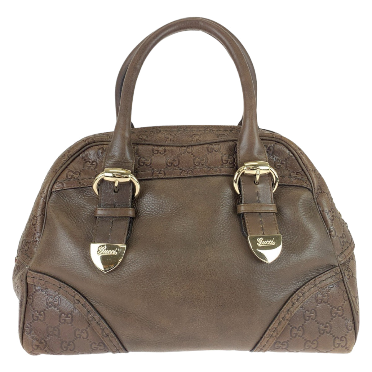 111497
GUCCI グッチ グッチシマ ブラウン ゴールド金具 レザー 181507 ハンドバッグ ボストンバッグ  レディース