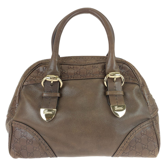 111497
GUCCI グッチ グッチシマ ブラウン ゴールド金具 レザー 181507 ハンドバッグ ボストンバッグ  レディース