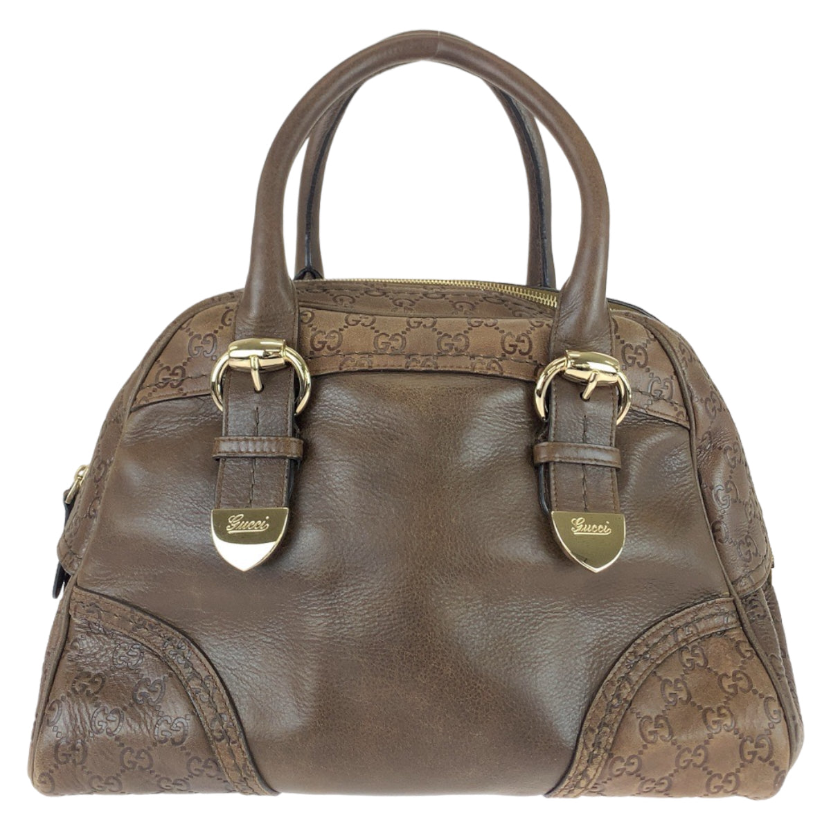 111497
GUCCI グッチ グッチシマ ブラウン ゴールド金具 レザー 181507 ハンドバッグ ボストンバッグ  レディース